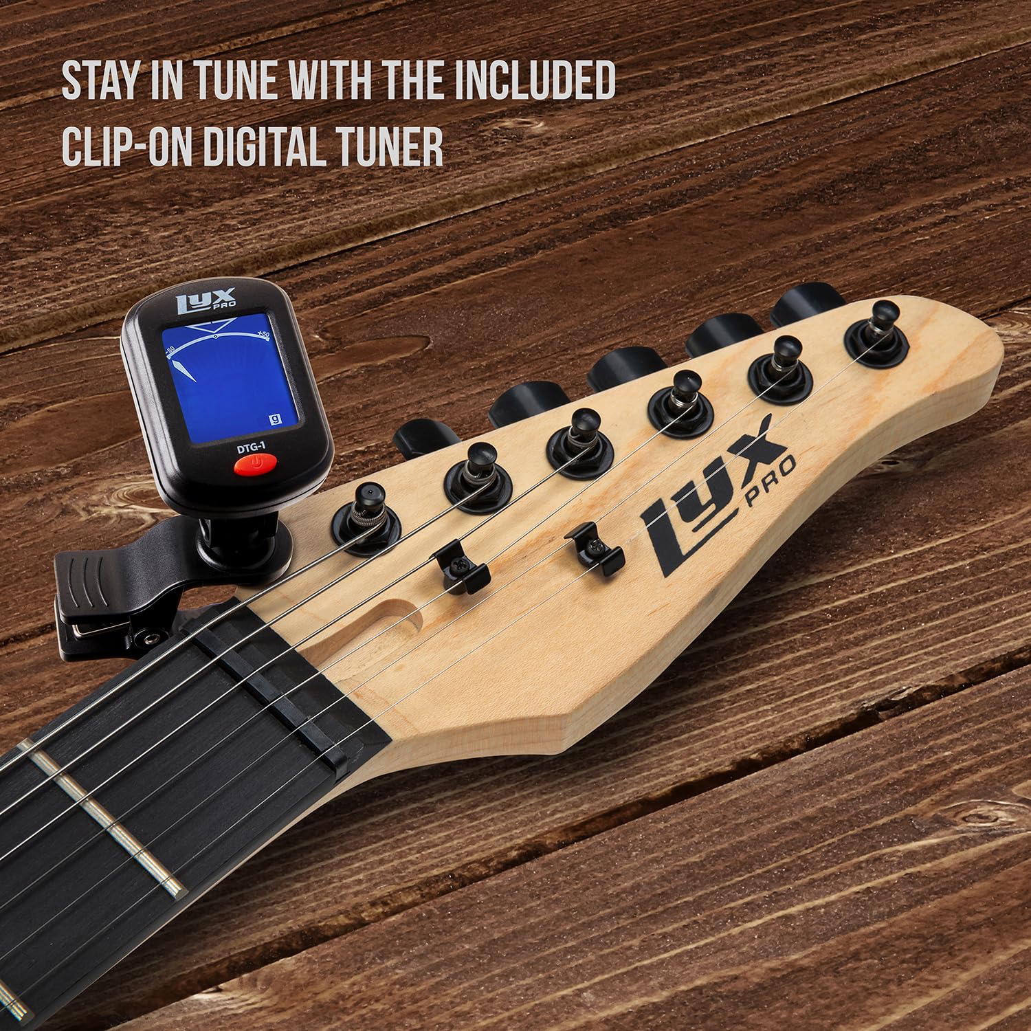 LyxPro 39 Inch Full Size Electric Guitar Starter Kit with 20W Amplifier, Digital Clip-On Tuner, Tremolo Bar, Shoulder Strap & Case Bag - Blue | Perfect for Beginners, Practice, Live Performances & Home Recording