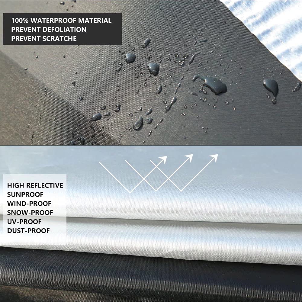 Waterproof All-Weather Car Cover for Outdoor Protection - Rain, Sun & Snow Resistant with PU Sealed Tape - Universal Fit for Sedans (201