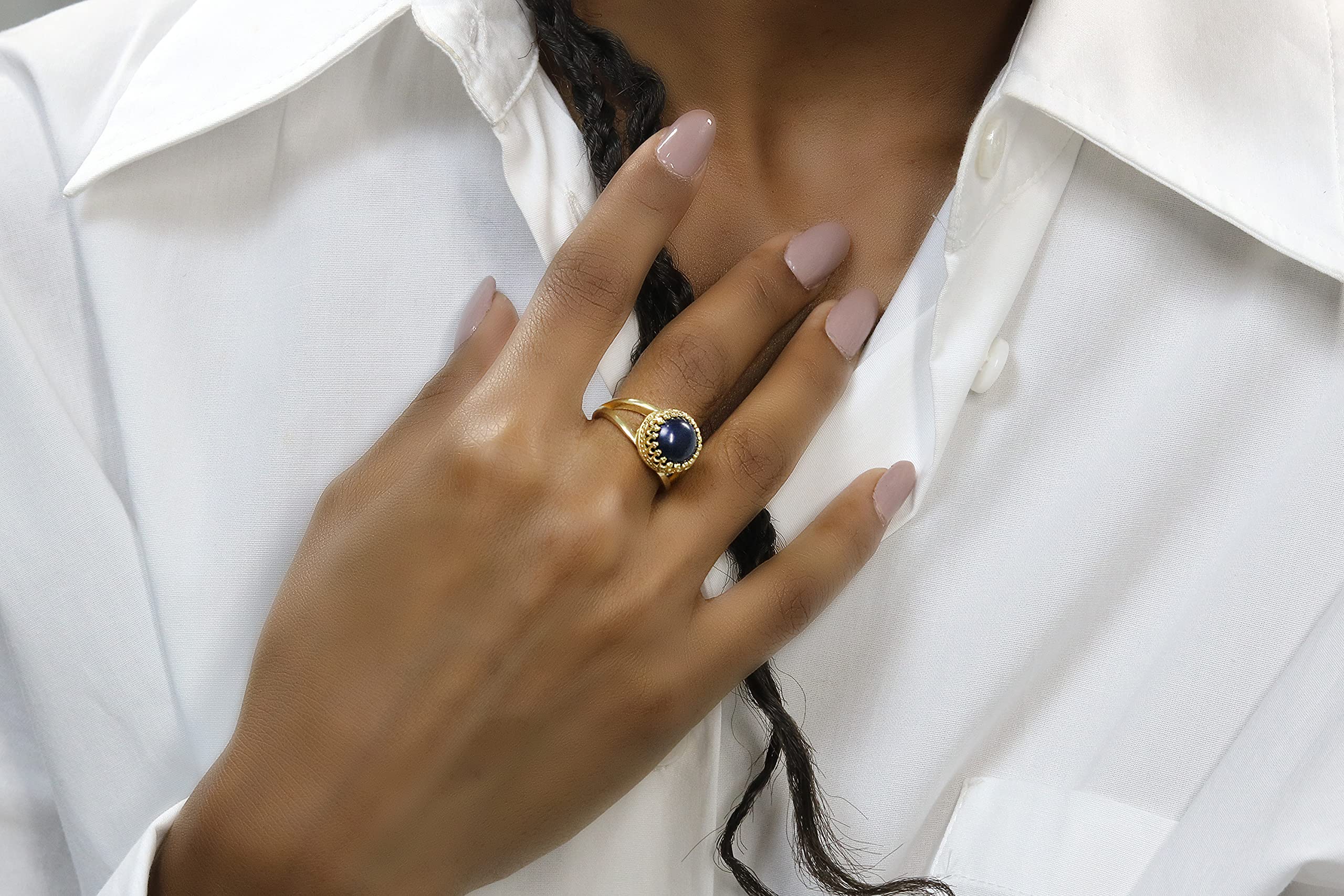 Black Pearl Anemone Ring for Women - Handmade Elegant Custom Pearl Jewelry - Fashion & Everyday Birthstone Ring - All Sizes Available with Gift Box - Perfect for Weddings, Anniversaries & Special Occasions