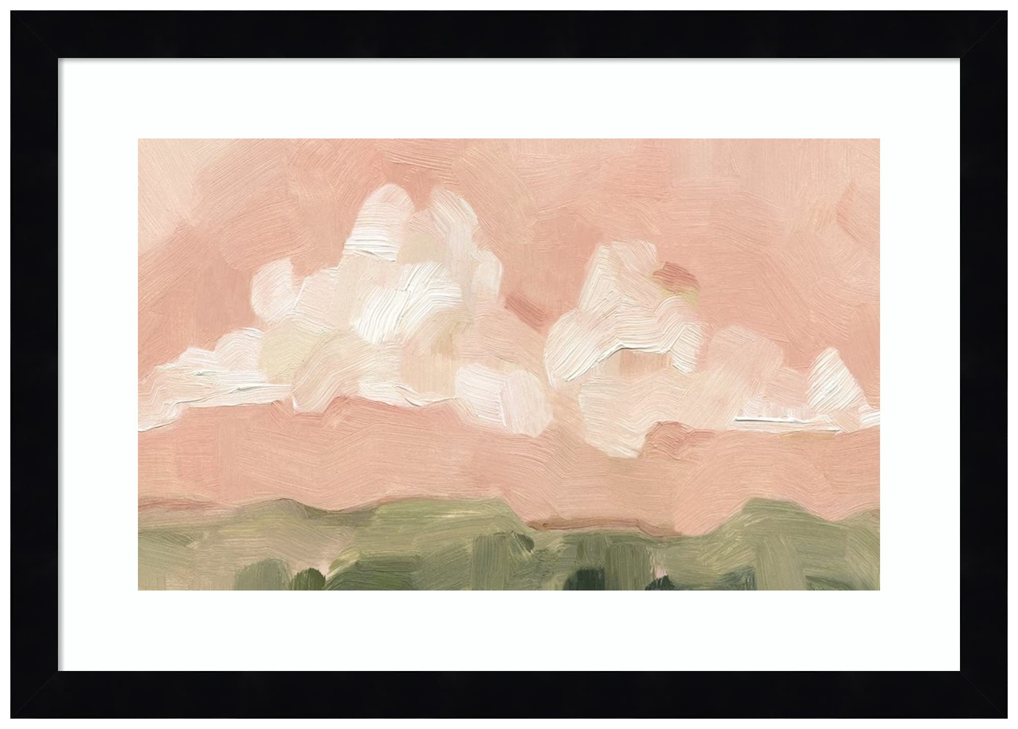 Emma Scarvey Pink Haze Sunset I Framed Wall Art Print - 17x12 Inches, Svelte Noir Black Wood Frame - Perfect for Living Room, Bedroom & Office Decor