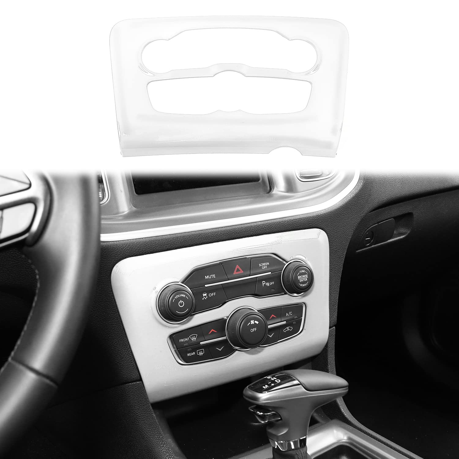 2015-2025 Dodge Charger Radio AC CD Switch Panel Trim - ABS White Center Console Replacement Part | Interior Upgrade Accessory for Enhanced Driving Experience