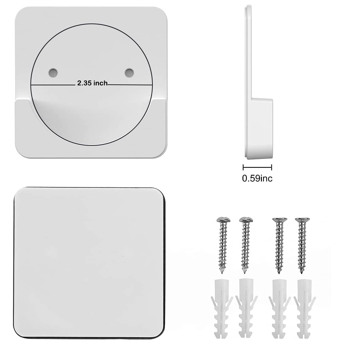 No Drill Adhesive Shower Curtain Rod Tension Holder - 2 Pack Stick-On Bathroom Rod Mount Retainer for Tile, Glass & Wall - Perfect for Renters & Small Spaces (Shower Rod Not Included) | Easy Installation & Space-Saving Solution