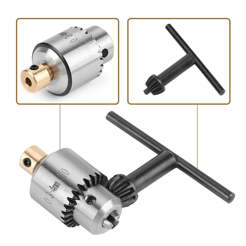 High Precision Mini Taper Drill Chuck 0.3-4mm with Key for Lathe, Electric Drill & Drill Press - Perfect for Metalworking, Woodworking & DIY Projects