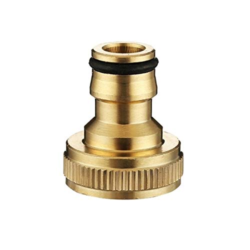 4-Piece Solid Brass Threaded Hose Connector Set - Heavy Duty Water Pipe Fittings for Garden, Outdoor Faucet & Irrigation Systems - Snap-On Adapters for Easy Installation