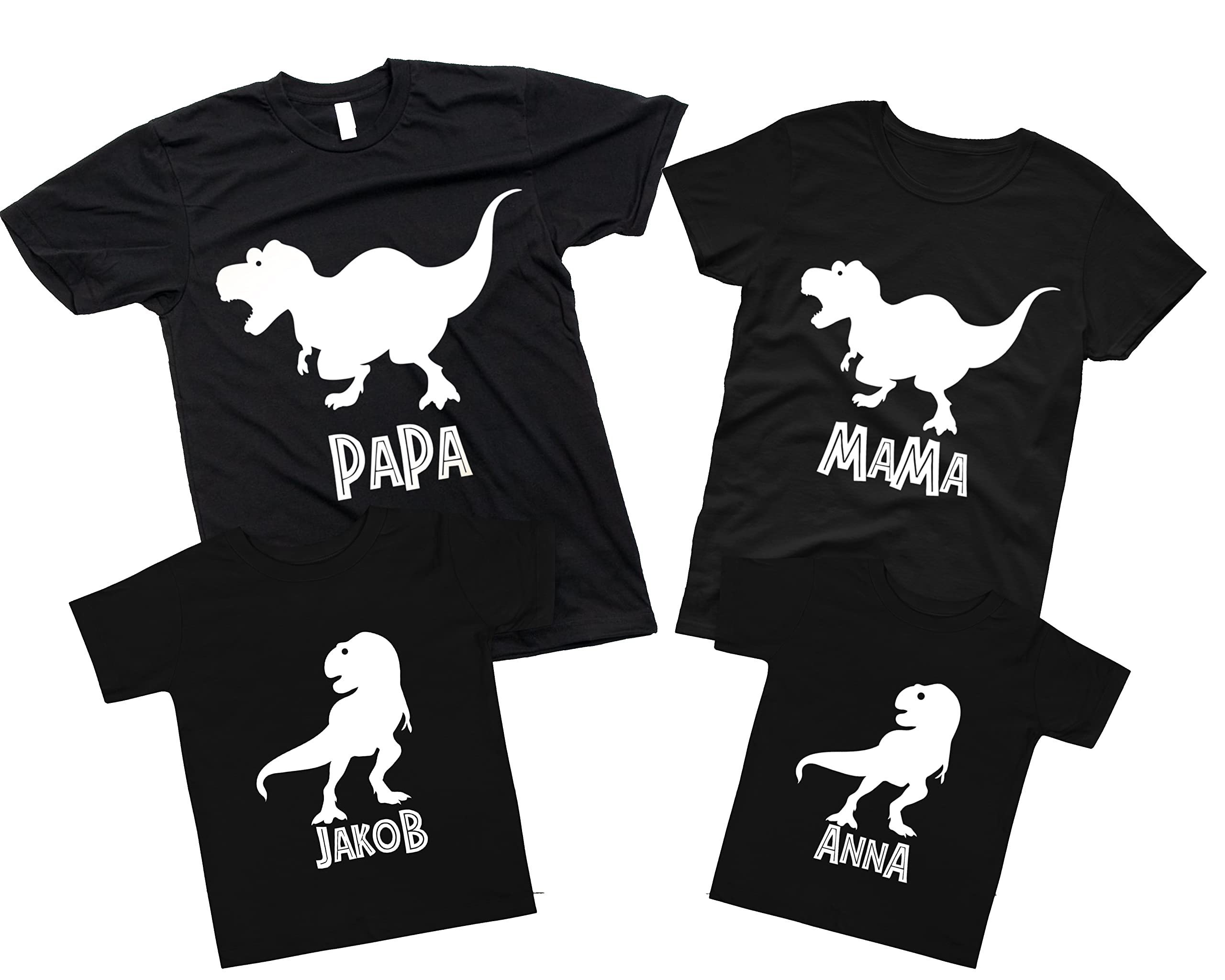Custom Dinosaur Family Matching T-Shirts - Personalized Dino Birthday Shirts for Mom & Kids - Cute Dinosaur Themed Family Party Outfits for Birthdays, Reunions and Photo Shoots