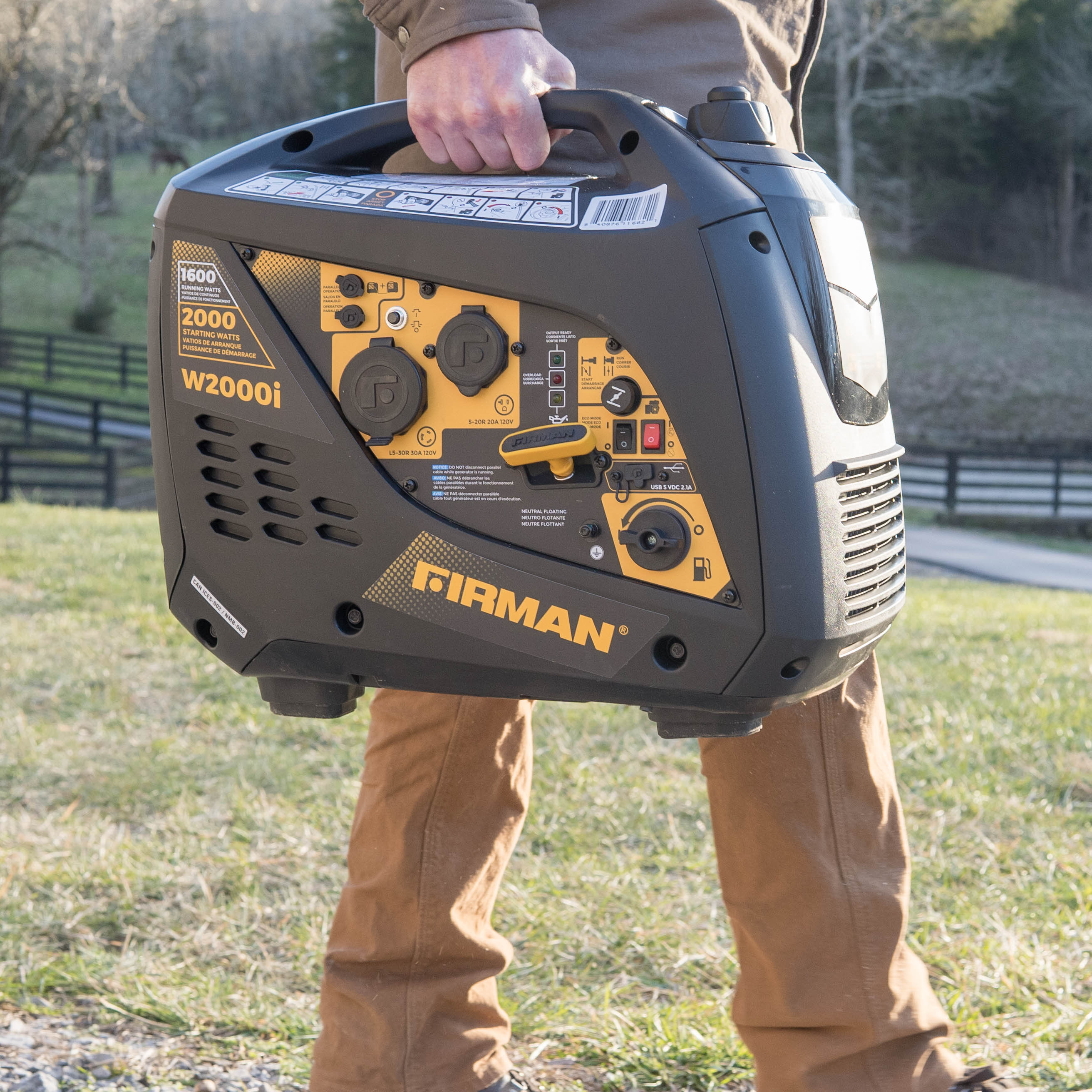 Refurbished 2000W Gas Inverter Generator with Recoil Start - Portable Power for Camping, Outdoor Activities & Emergency Backup