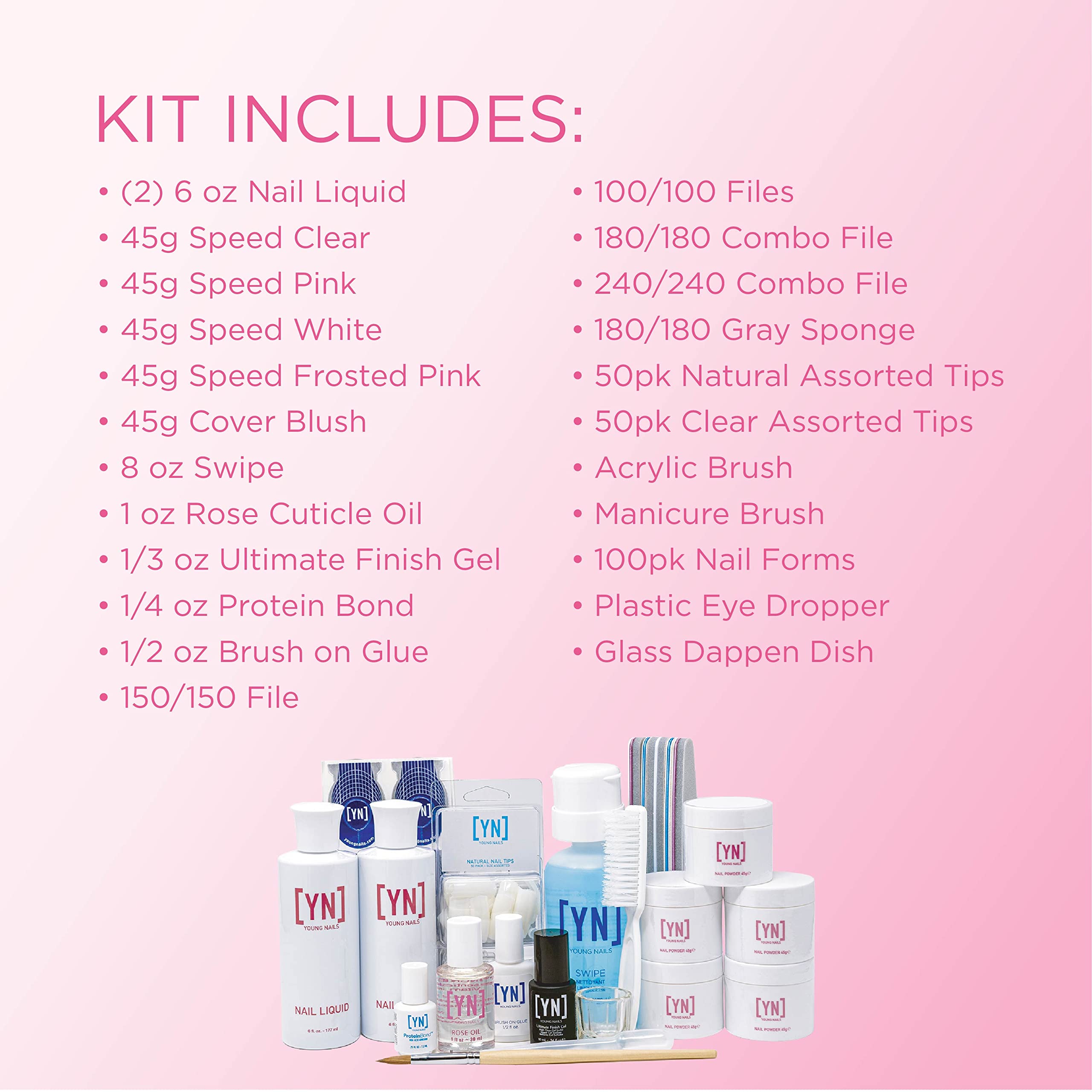 Young Nails Professional Manicure Kit - Complete Starter Set for Beginners & Nail Artists | Includes Essential Tools for Home & Salon Use | Perfect for DIY Nails, Gel Polish Application & Professional Nail Care