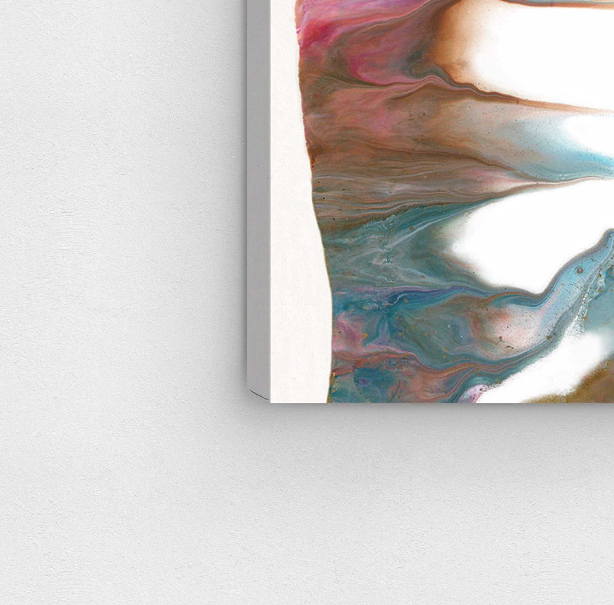 Abstract Wall Art Canvas Print 'De Fiesta' - Blue & White Modern Painting for Living Room Decor - 30