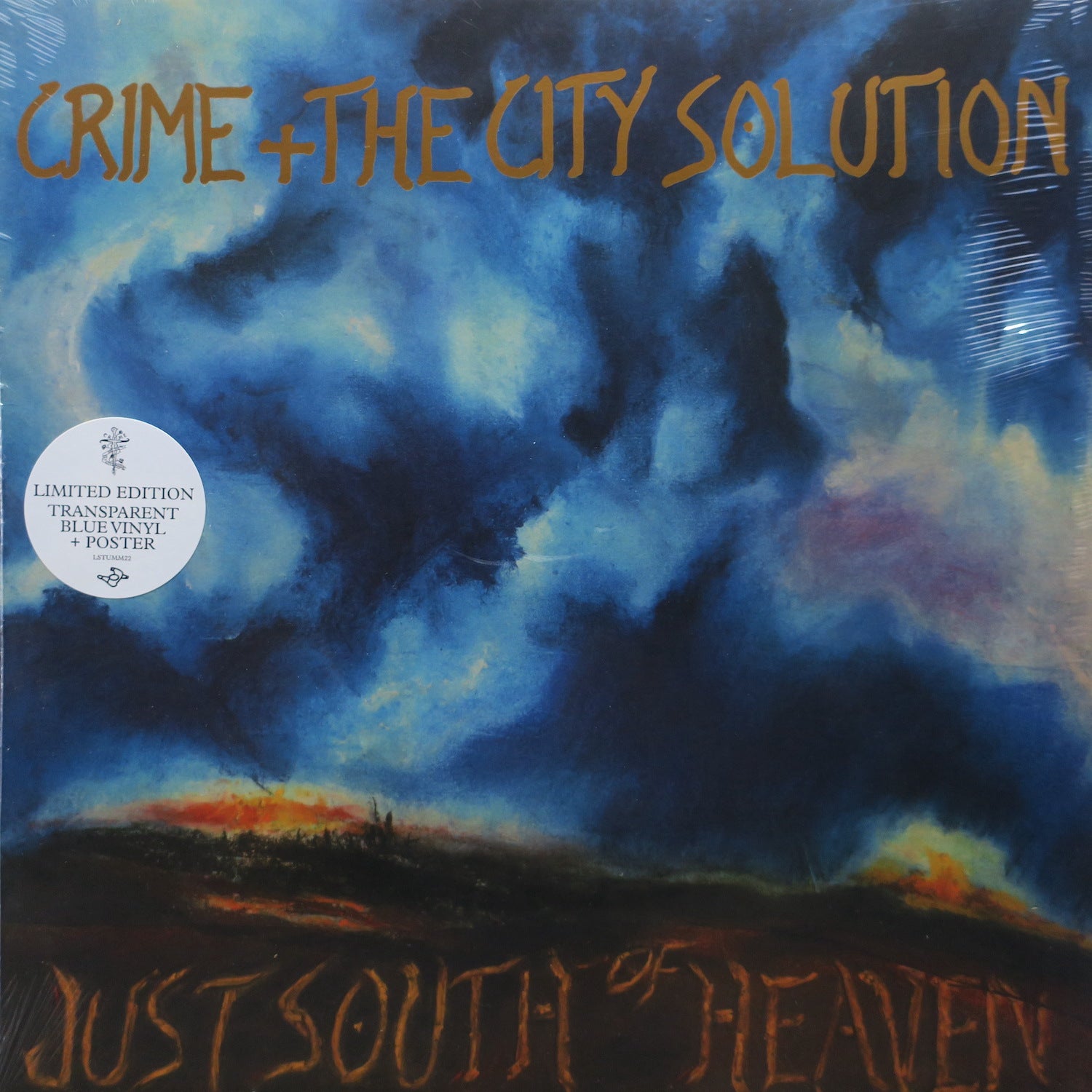 CRIME & THE CITY SOLUTION 'Just South Of Heaven' Limited Edition Blue Vinyl LP with Poster - Perfect for Music Collectors & Vinyl Enthusiasts
