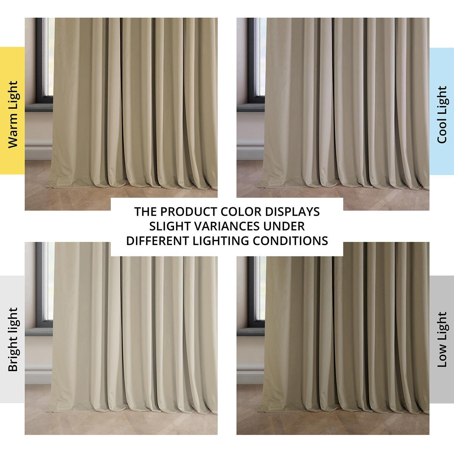 Light Beige Extra Wide Heritage Plush Velvet Blackout Curtains for Bedroom & Living Room - Soft Thermal Insulated Window Drapes for Light Control & Privacy