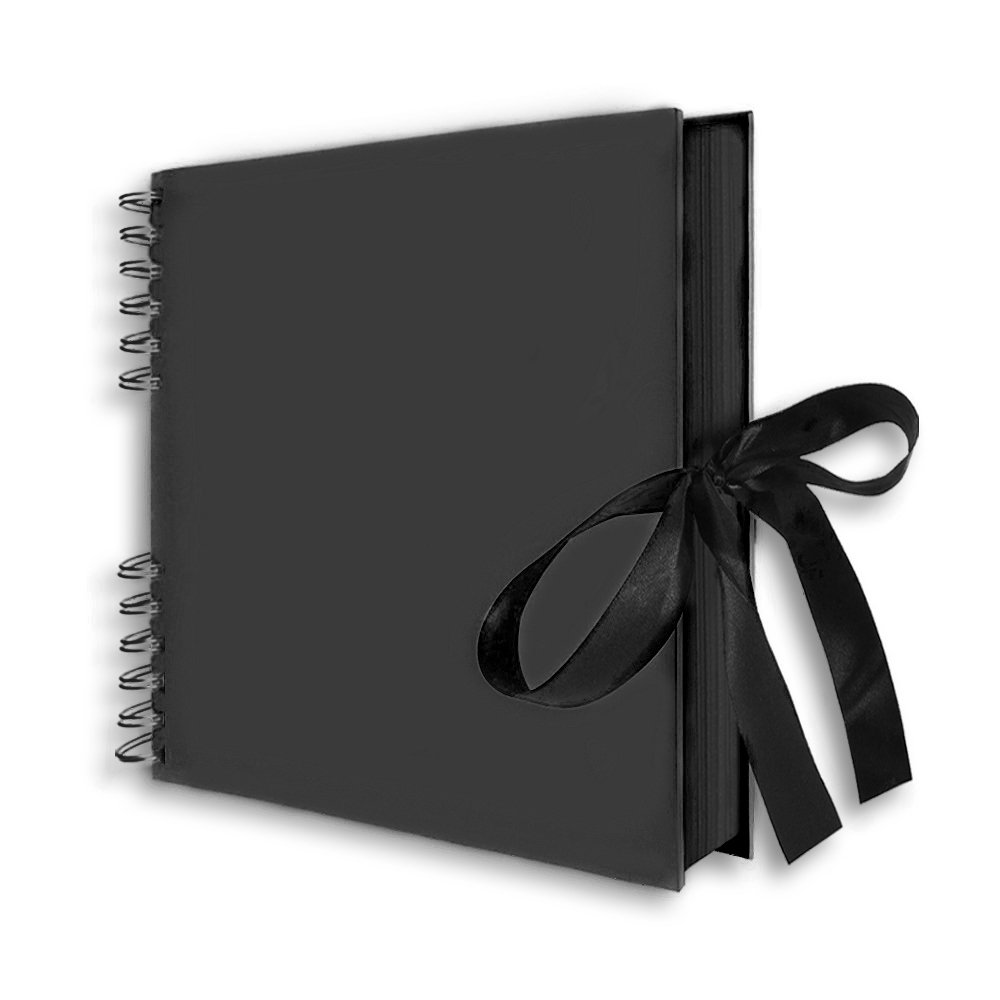 Vintage Scrapbook Photo Album with Retro Design - 10x7 Inch Black Memory Book for DIY Crafts, Father's Day & Valentine's Day Gifts - Perfect for Wedding, Anniversary, and Baby Shower Keepsakes