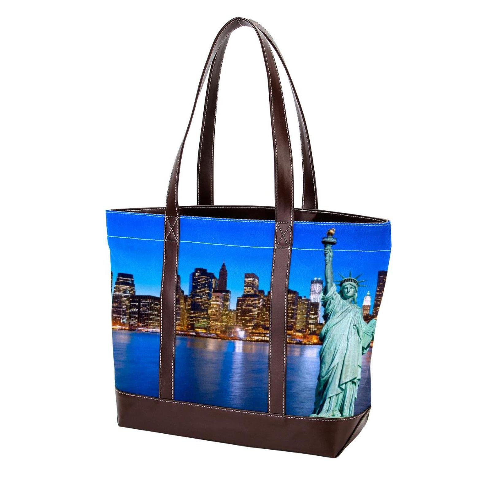 Blue Seahorse Unicorn Tote Bag for Women - Large Leather Canvas Shoulder Bag with Top Handle, Stylish Hobo Purse & Satchel - Perfect for Work, Travel, and Everyday Use