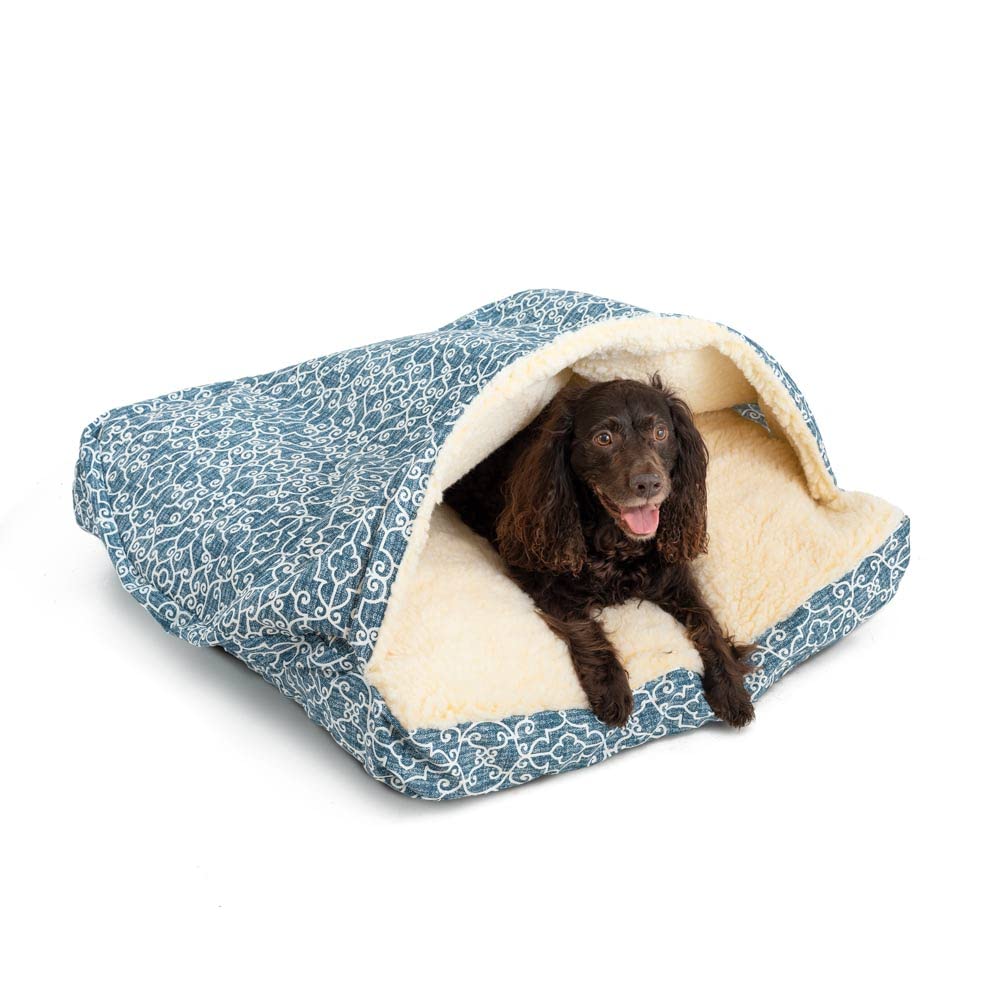 Snoozer Luxury Square Cozy Cave Pet Bed - Medium Size for Dogs & Cats - Soft Oxford Fabric - Perfect for Home, Crate & Travel Use
