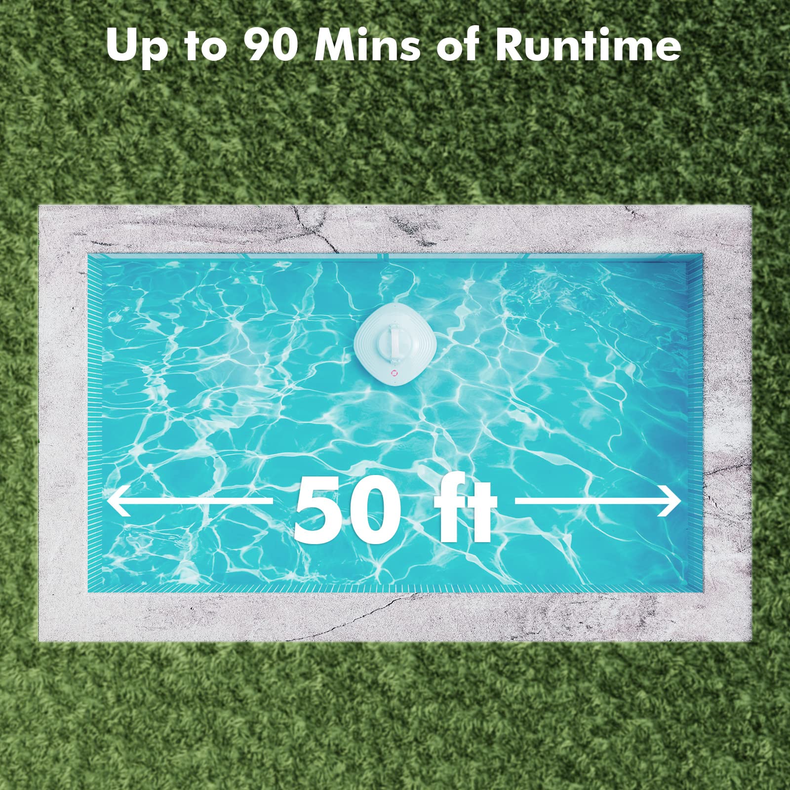 HYDRUS Robotic Cordless Pool Vacuum Cleaner - Brushless Motor, Powerful Suction for Above Ground & Inground Pools up to 50 Ft | 90 Min Runtime, Self-Parking Feature | Ideal for Summer Pool Maintenance, Backyard Cleaning & Family Swim Days