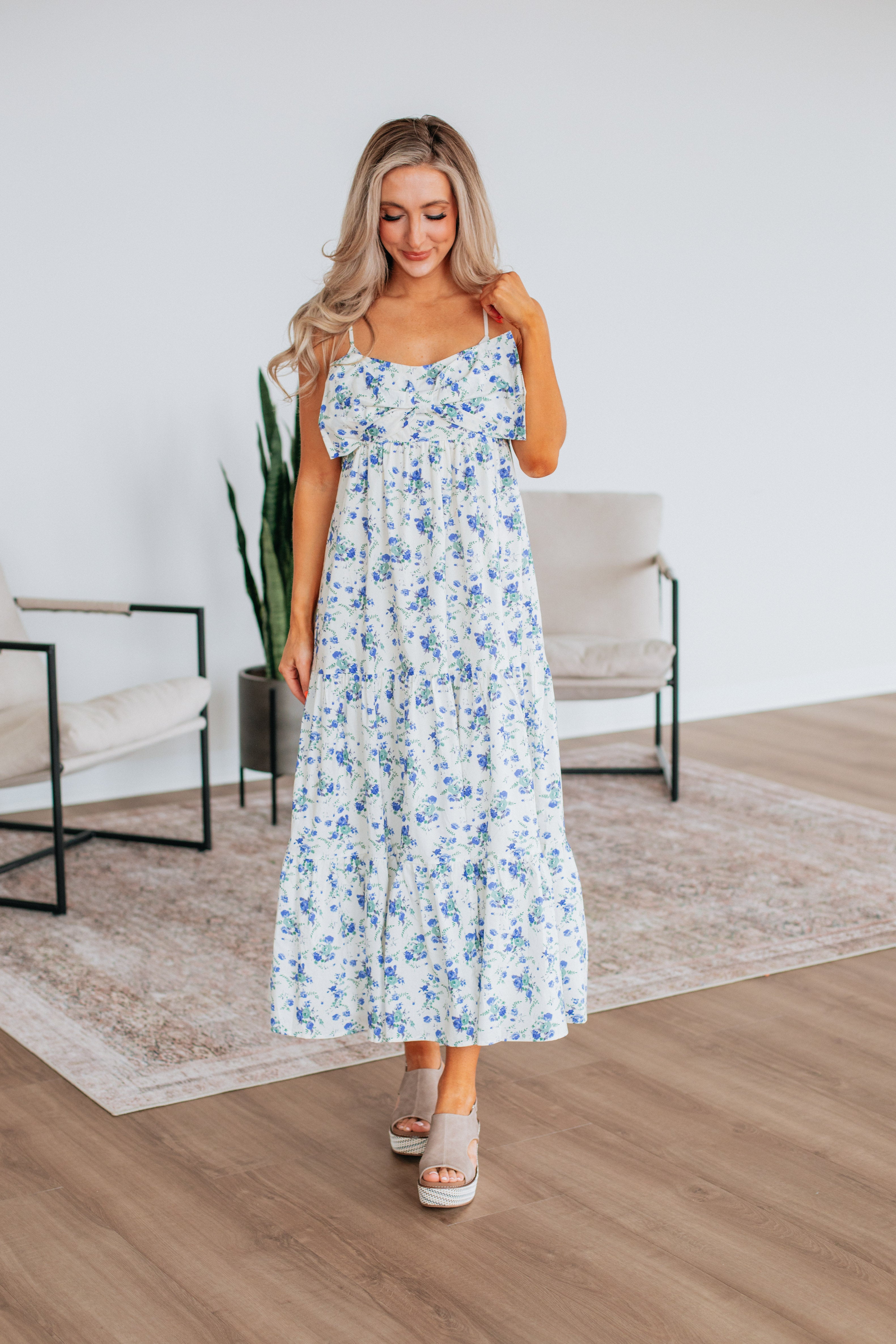 Haisley Floral Dress for Women - Summer Flowy Boho Maxi Dress with Pockets - Perfect for Beach Vacation, Date Night & Outdoor Parties