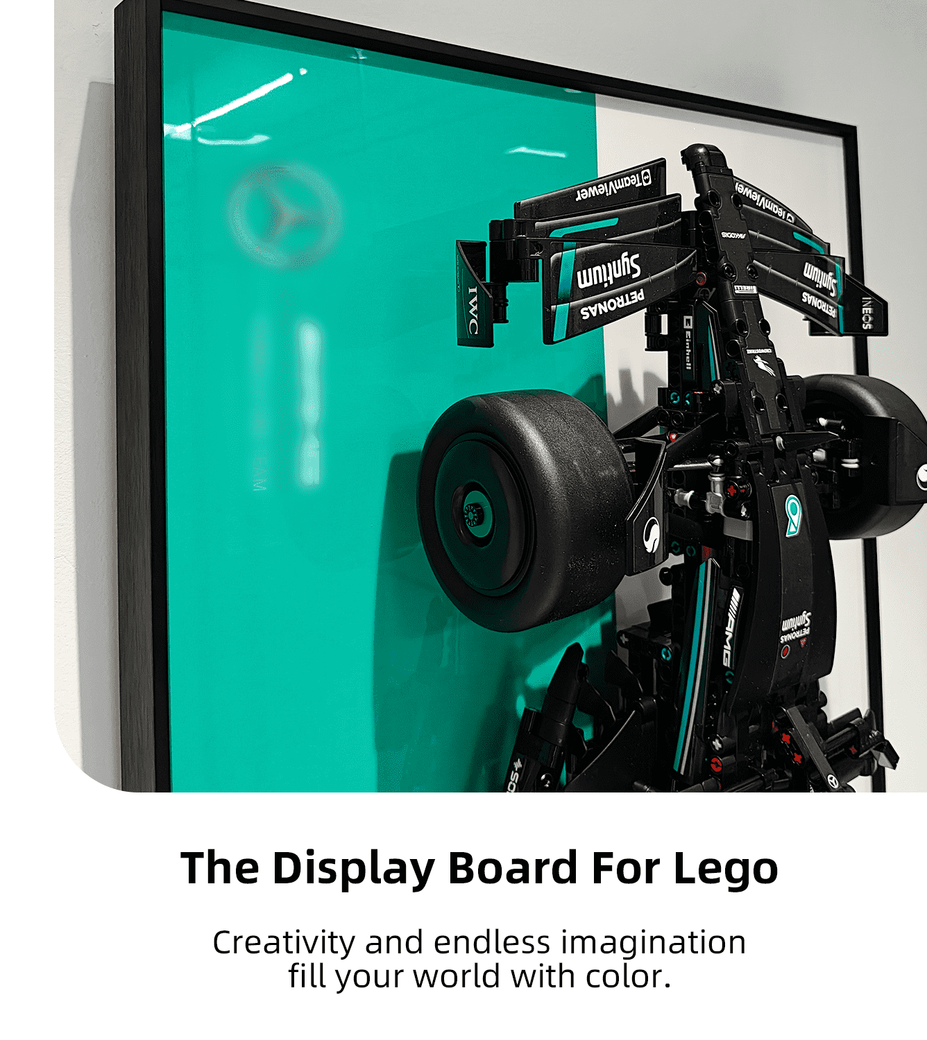 Lego Technic™ Mercedes AMG F1 W14 E Performance (42171) Wall Mount Display Stand - Durable Acrylic Shelf for Car Model Collection - Perfect for Home Office, Bedroom Decor & Toy Storage