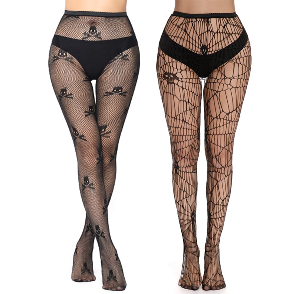 Sexy High Waisted Fishnet Stockings for Women - Stretchy Wide Mesh Tights for Cosplay, Halloween, Burlesque & Night Out