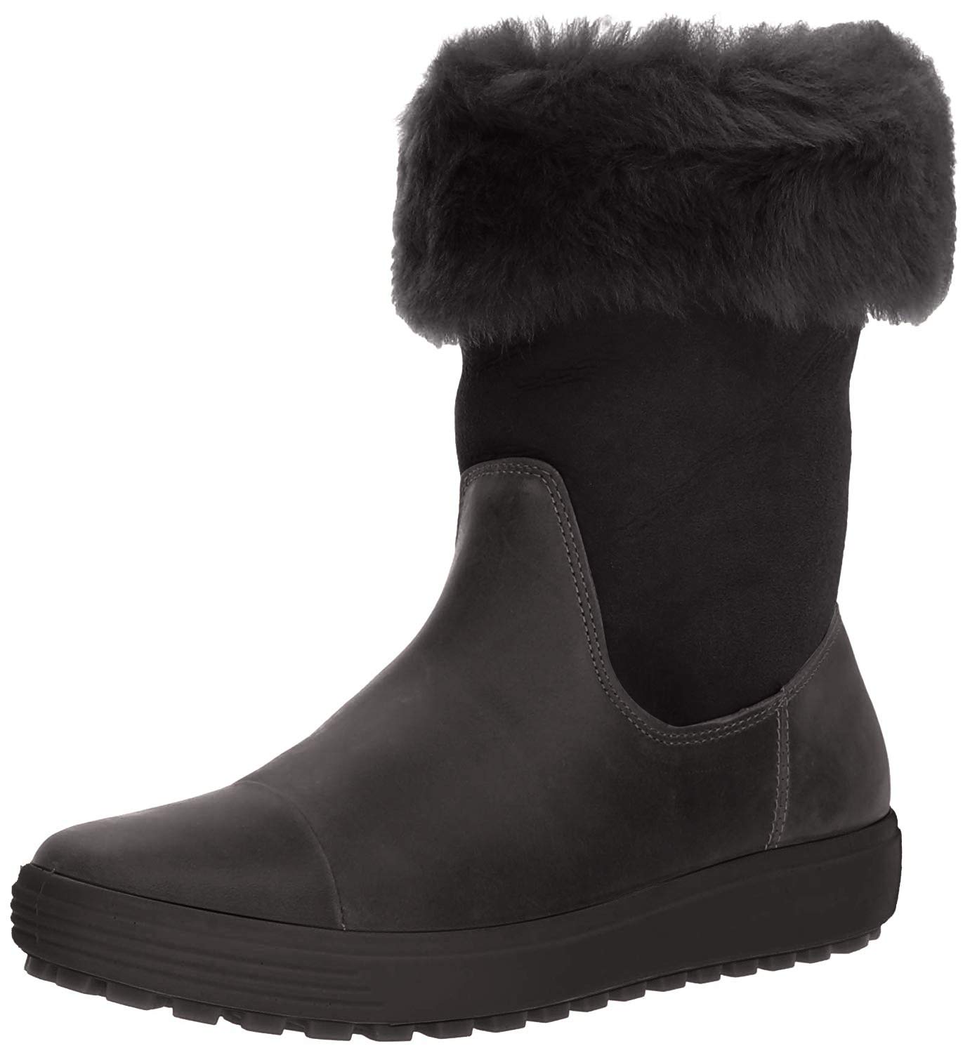 ECCO Women's Soft 7 Tred Fashion Boots - Waterproof Leather Ankle Booties for Women, Comfortable Slip-On Winter Shoes for Walking, Work & Casual Outfits