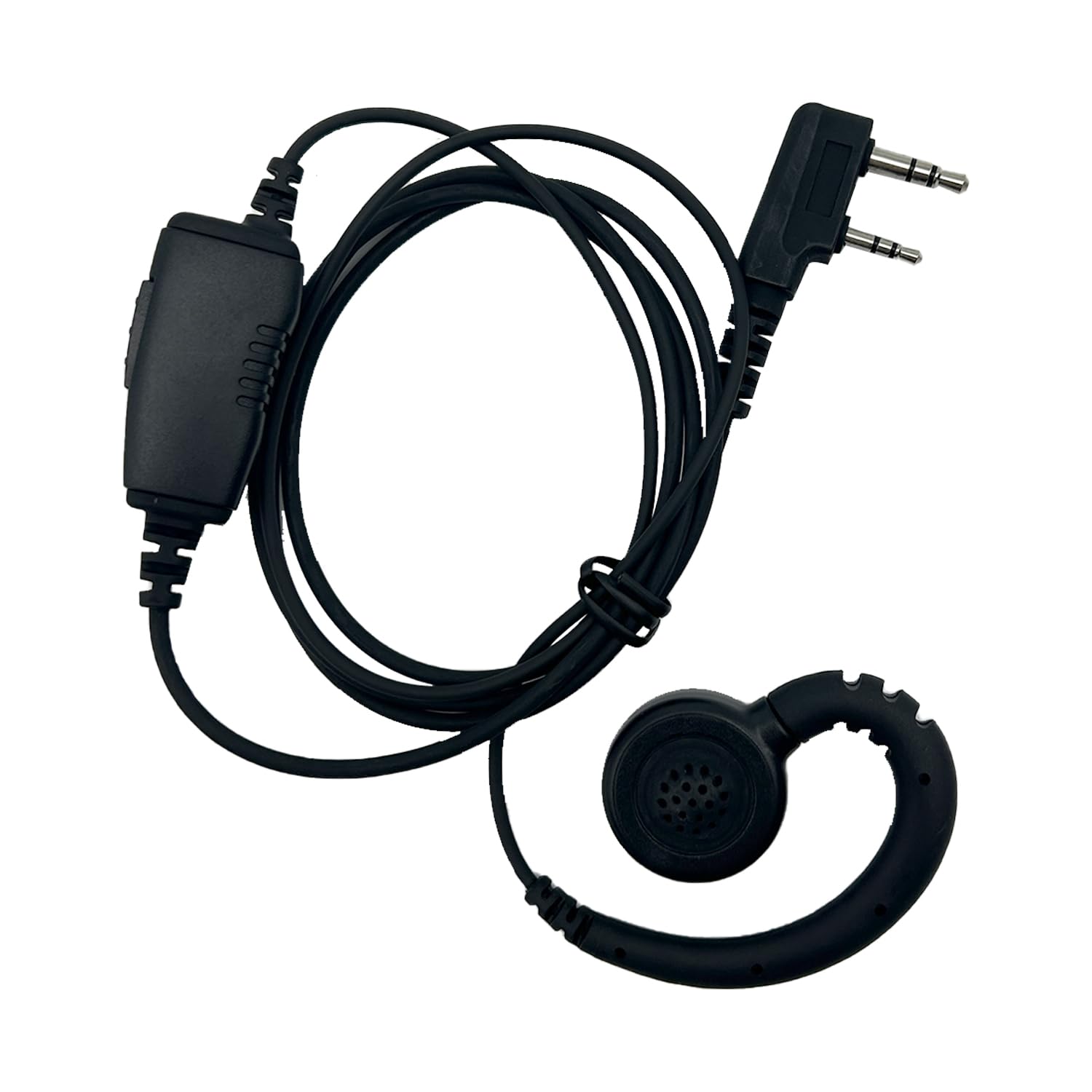 VBLL G Shape Swivel 2 Pin Earpiece with Microphone - Compatible with UV-5R, BF-F8HP, BF-888S, H-777, RT Series & TK Radios - Hands-Free Communication for Ham Radio, Security, and Outdoor Activities