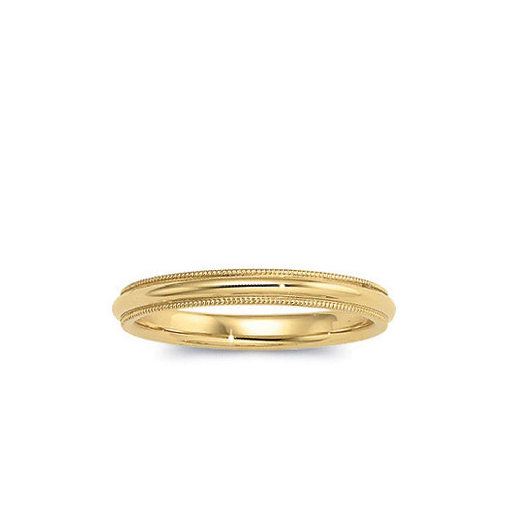 The Black Bow 3mm Milgrain Edge Domed Light Band in 14k Yellow Gold - Perfect for Weddings, Anniversaries, and Everyday Elegance