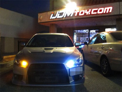 2-Pack 42 SMD 7440 Switchback LED Bulbs - White/Amber Dual Color for Daytime Running Lights & Turn Signals - Perfect for Cars, Trucks, SUVs & Motorcycles