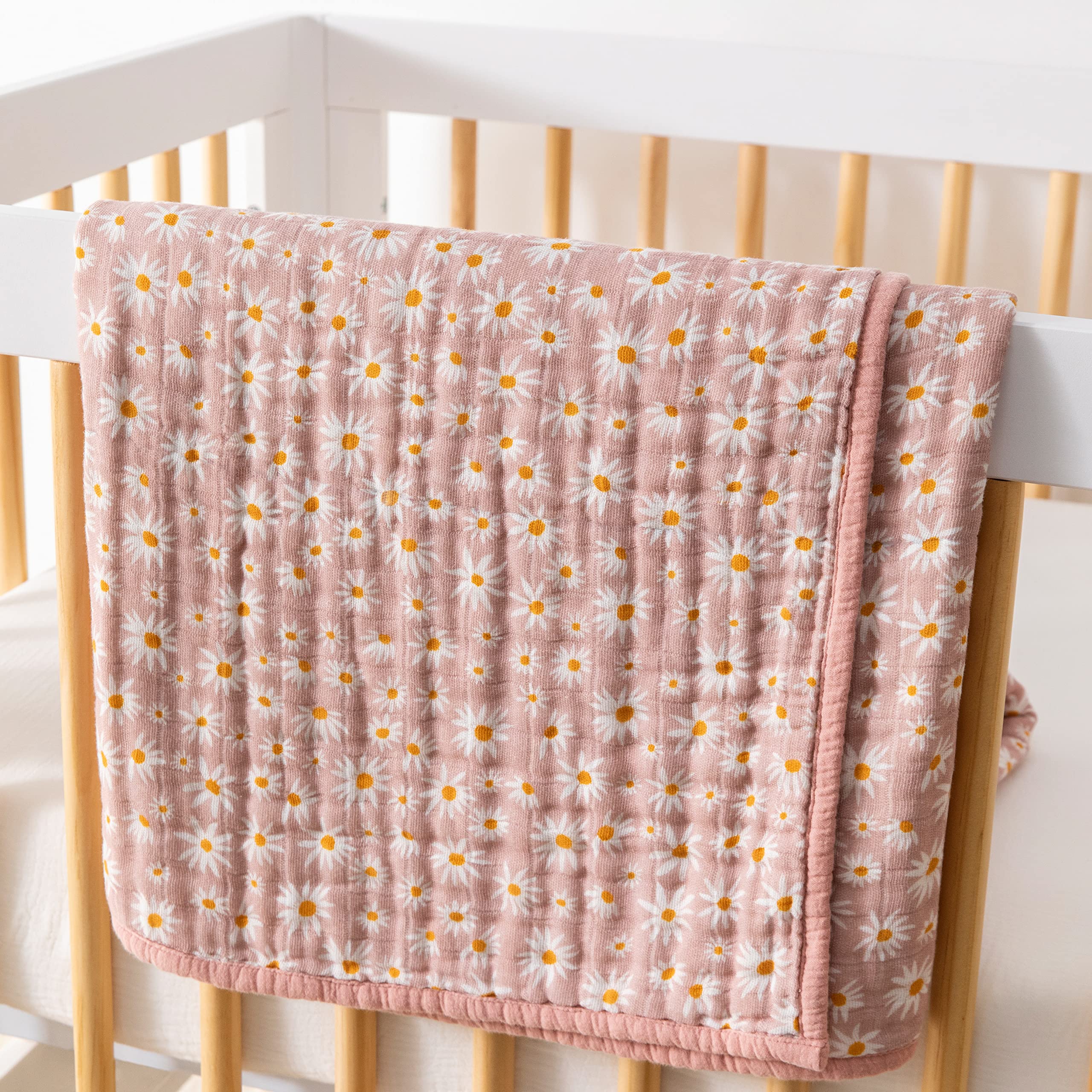 Babyletto 100% Organic Cotton Quilt - GOTS Certified 3-Layer Ultra Soft Breathable Muslin Blanket for Babies | Nursery, Swaddling & Stroller Use