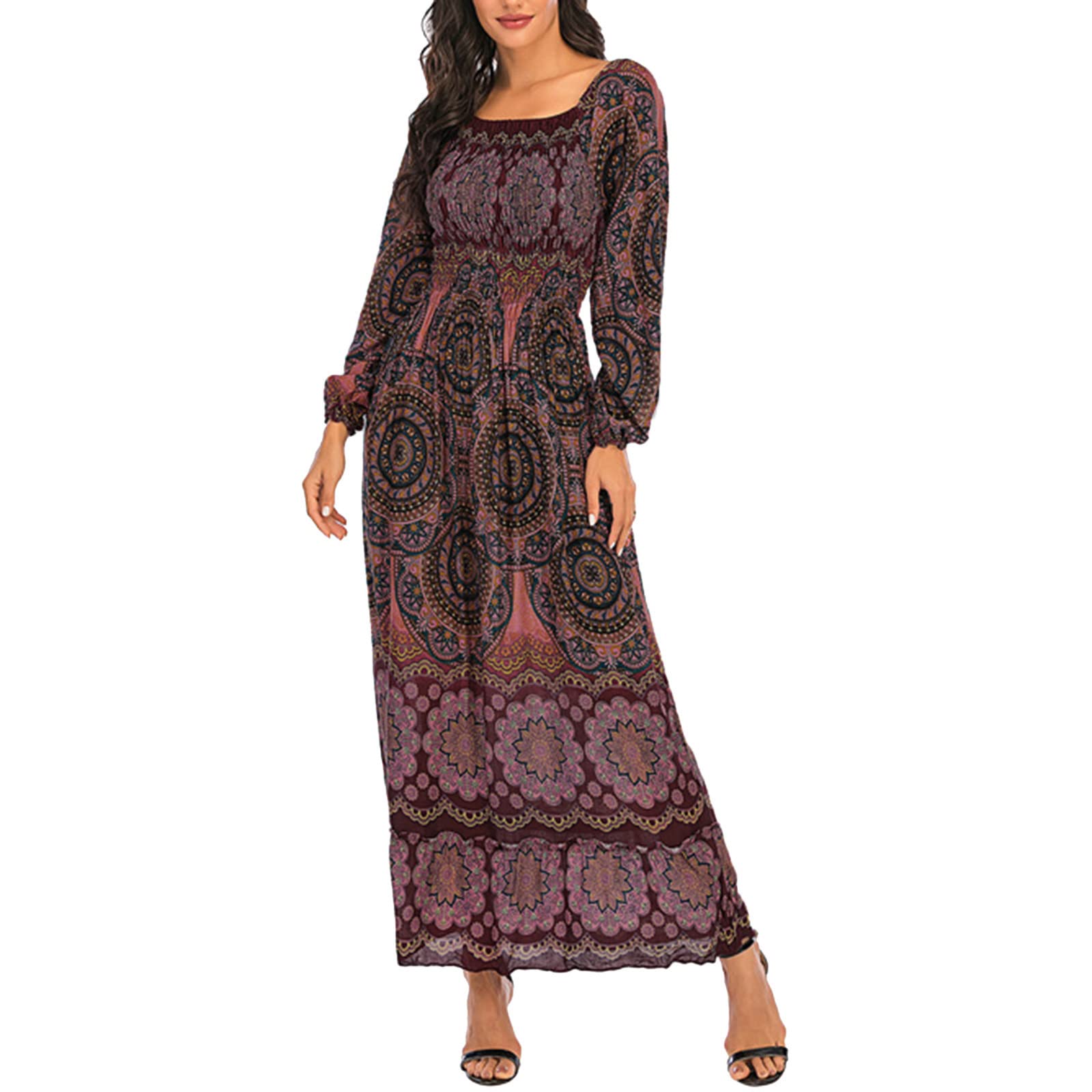 Women's Casual Summer Dresses - Flowy Bohemian Beach Cover Up Dress with Sun Protection, Long Maxi Skirt for Spring & Summer Vacations, Outdoor Parties and Beach Getaways