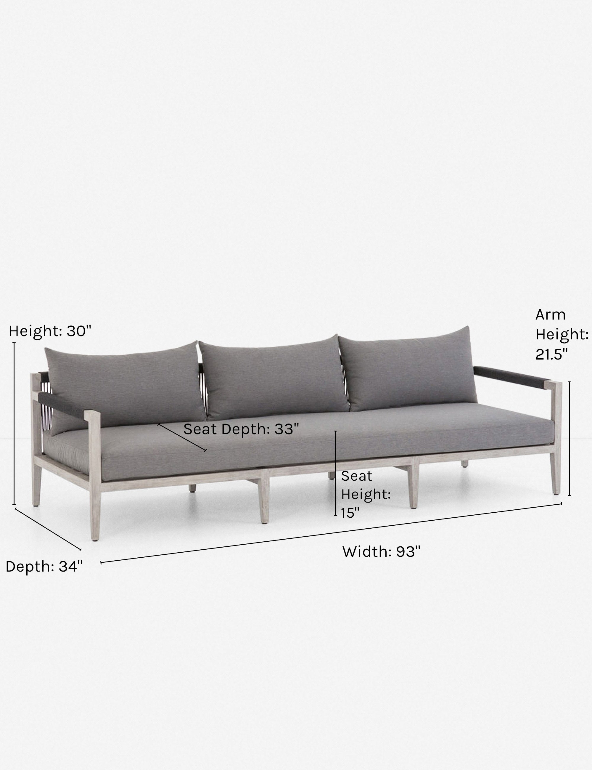 Cadenza Indoor Outdoor Sofa - Waterproof & Weather-Resistant Patio Furniture for Living Room, Garden, and Backyard Relaxation