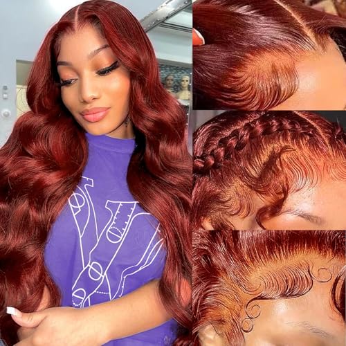 Reddish Brown 13x6 Body Wave Lace Front Wigs Human Hair