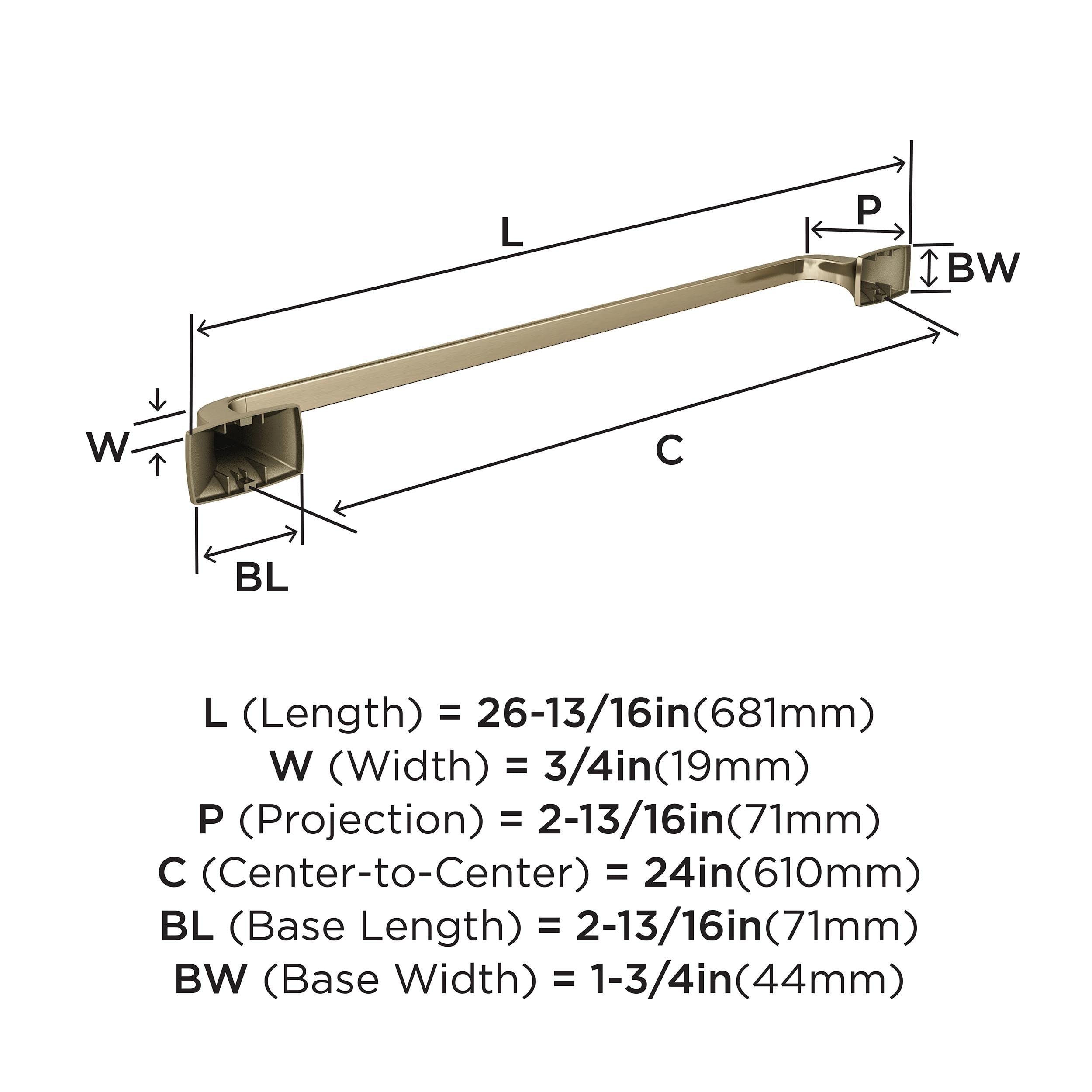 Amerock BH36014BBZ 24-Inch Golden Champagne Towel Bar - Bathroom Towel Rack & Holder for Bath Accessories | Highland Ridge Collection | Perfect for Bathrooms, Spas & Guest Rooms