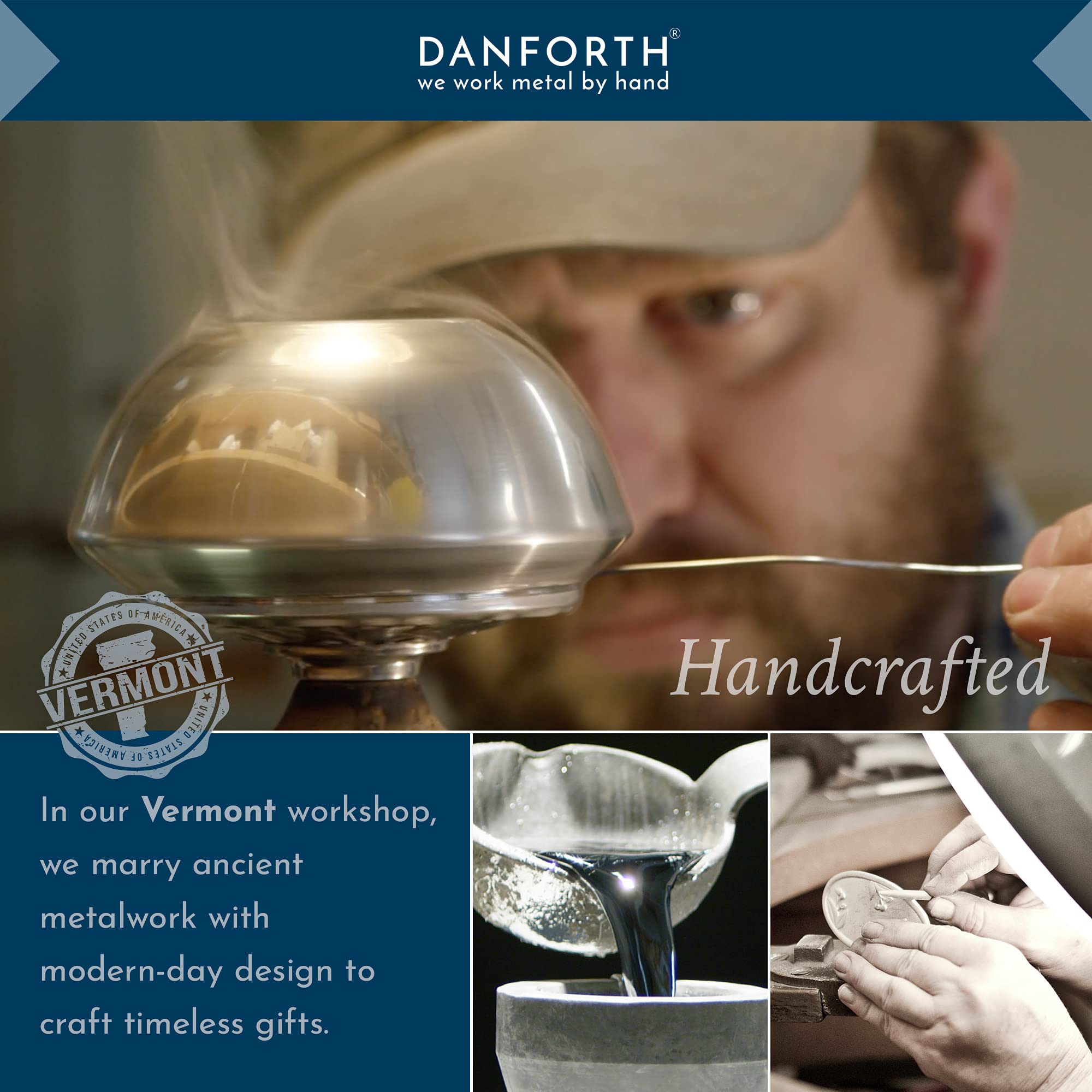 Premium DANFORTH Pewter Fruit Bowl with Satin Finish - 10.75