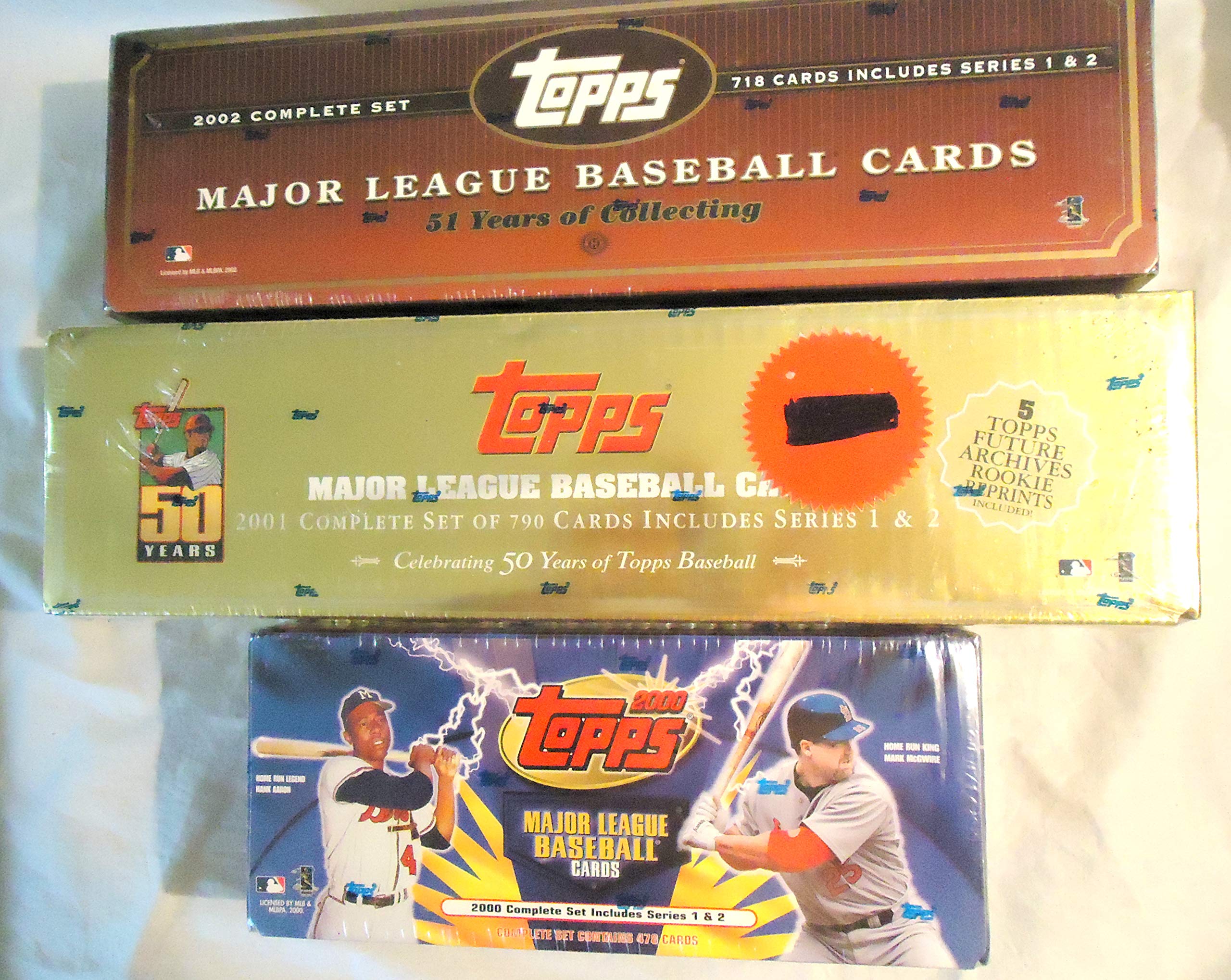 2000-2002 Topps Baseball Card Complete Factory Sealed Sets (Lot of 3) - Perfect for Collectors, Investors & Sports Memorabilia Enthusiasts