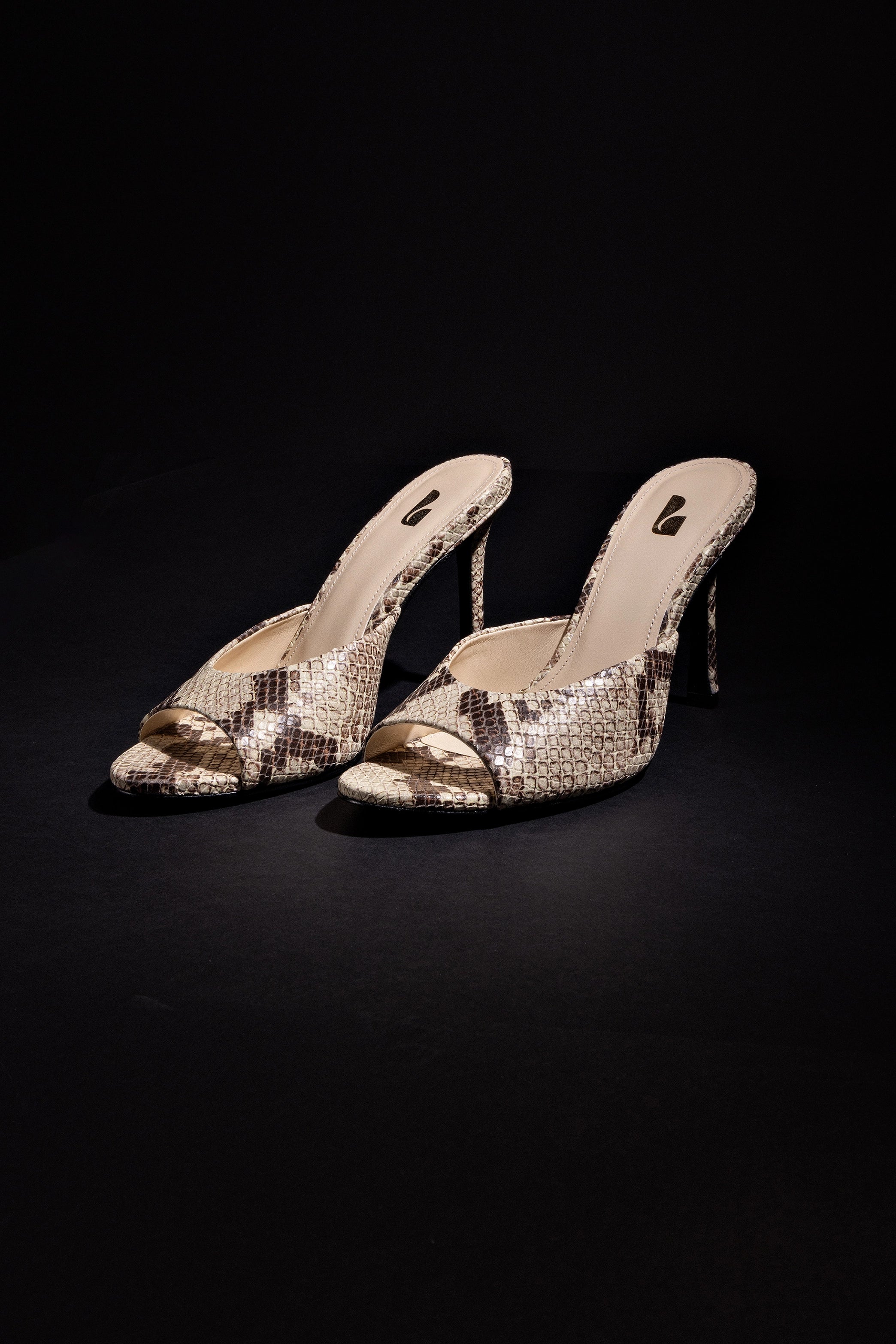 Jasmine Hi Mule Snake Print Neutral Slip-On Shoes - Comfortable Women's Loafers for Casual Outfits, Office Wear & Everyday Use