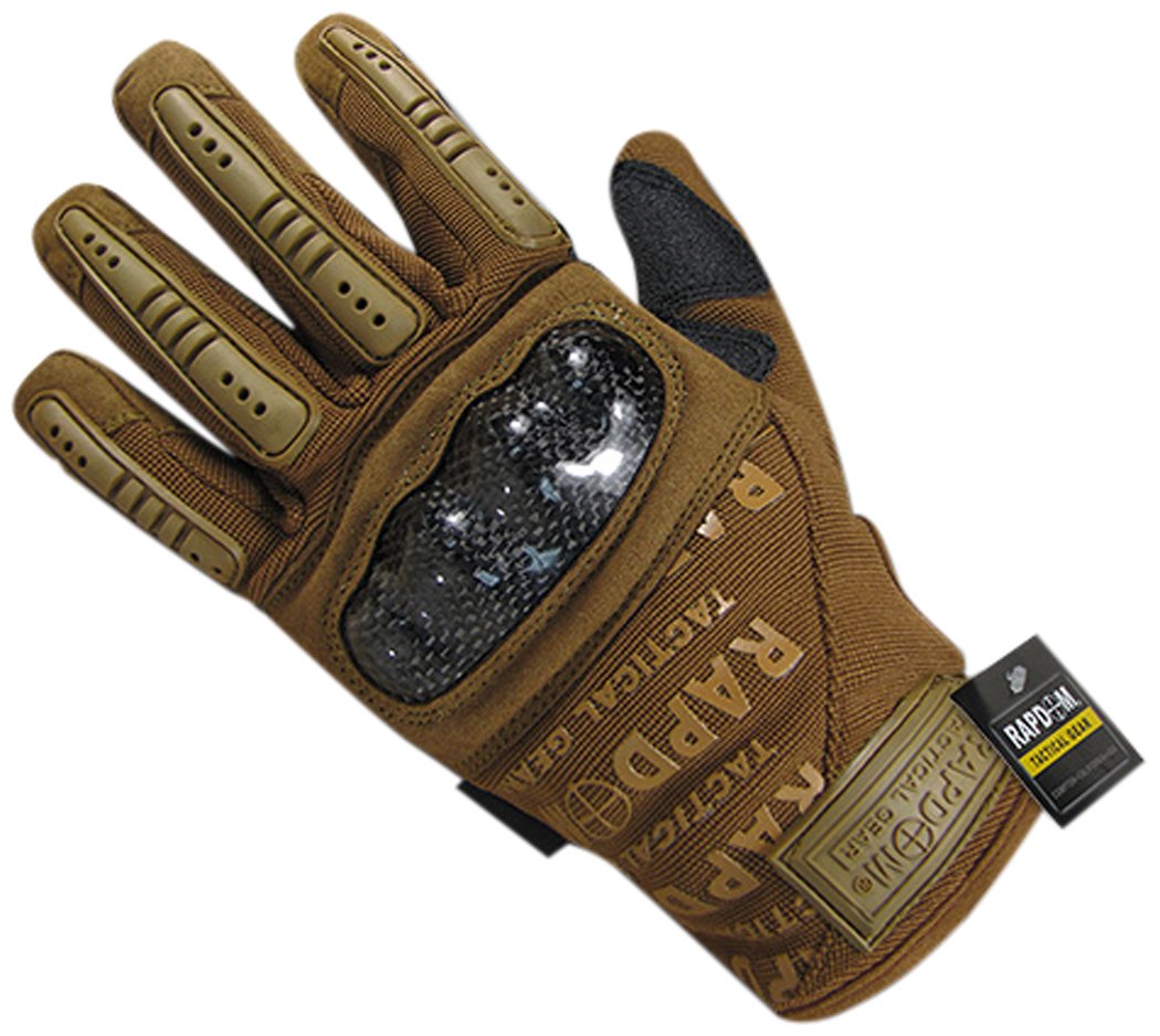 RAPDOM Tactical Carbon Fiber Combat Gloves - Military Grade Protection for Shooting, Motorcycling & Outdoor Activities | Lightweight & Durable Safety Gloves for Men