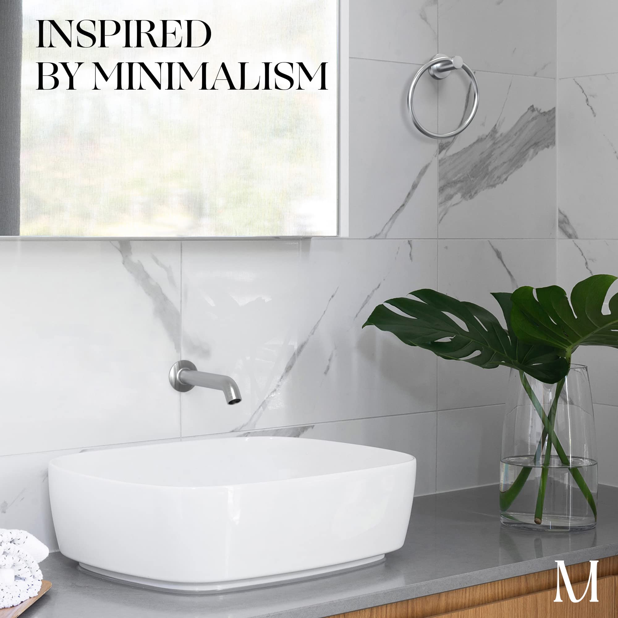 Stainless Steel Bathroom Set - 2-Pc Towel & Toilet Paper Holder for Wall Mount - Brushed Steel Hardware for Modern Bathrooms