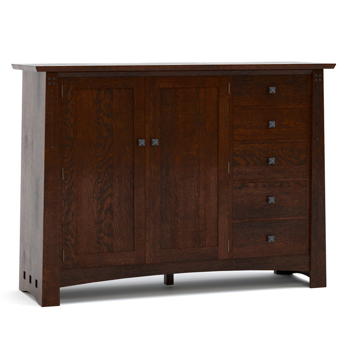 Highlands Low Armoire - Modern Wooden Wardrobe with 3 Drawers & Hanging Space for Bedroom, Closet & Dorm Organization | Perfect for Small Spaces & Home Decor