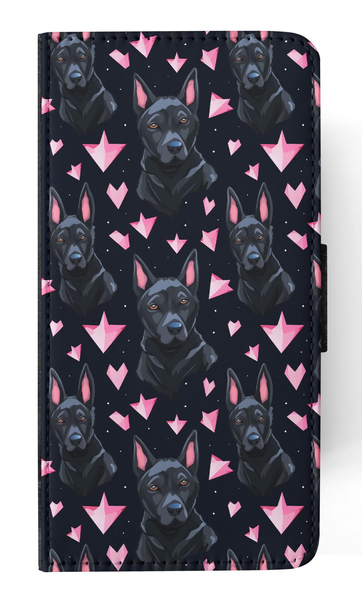 Stylish Faux Leather Flip Wallet Phone Case for Apple iPhone 14 Plus with Malinois Puppy Dog Pattern - Perfect for Everyday Use & Pet Lovers
