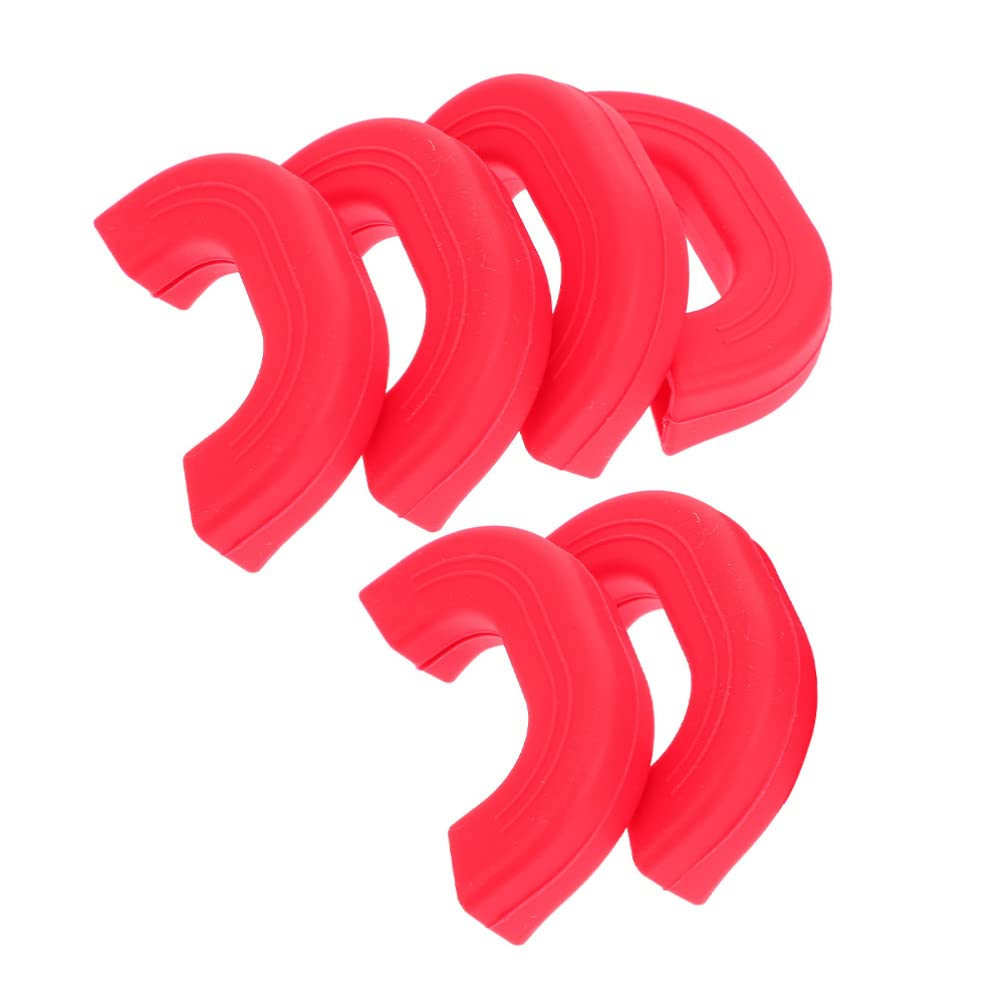 Heat-Resistant Silicone Pot Handle Covers - 6pcs Non-Slip Kitchen Cookware Accessories for Safe Cooking | Perfect for Stovetop, Oven & Microwave Use (Red)