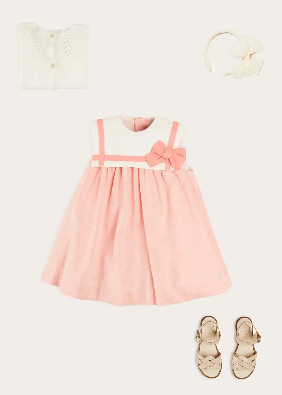 Peach Trapeze Dress for Girls - Flowy A-Line Summer Dress with Ruffles | Perfect for Parties, Weddings & Special Occasions