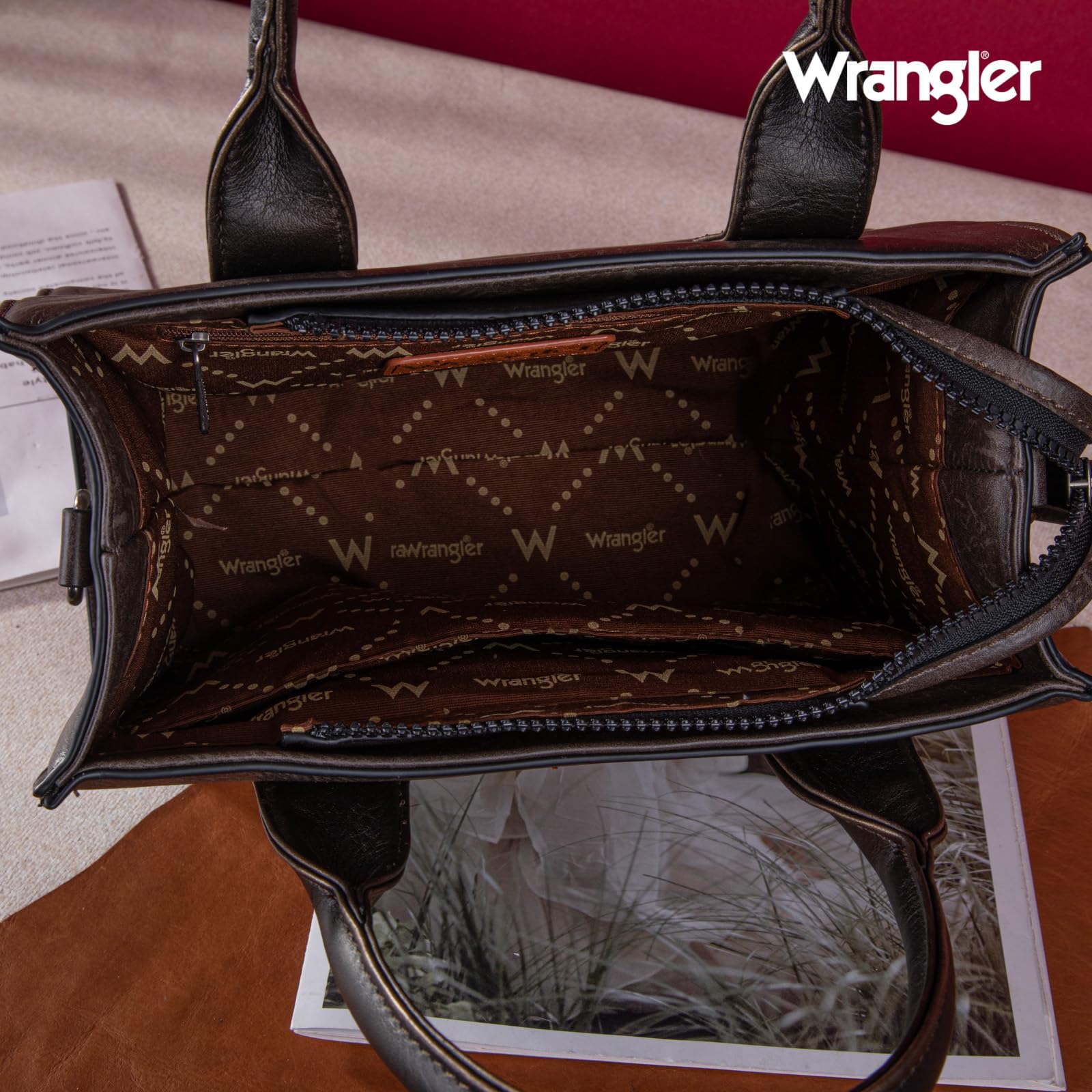 Wrangler Women's Tote Bag with Adjustable Strap - Stylish Top Handle Handbag & Purse for Work, Travel & Daily Use