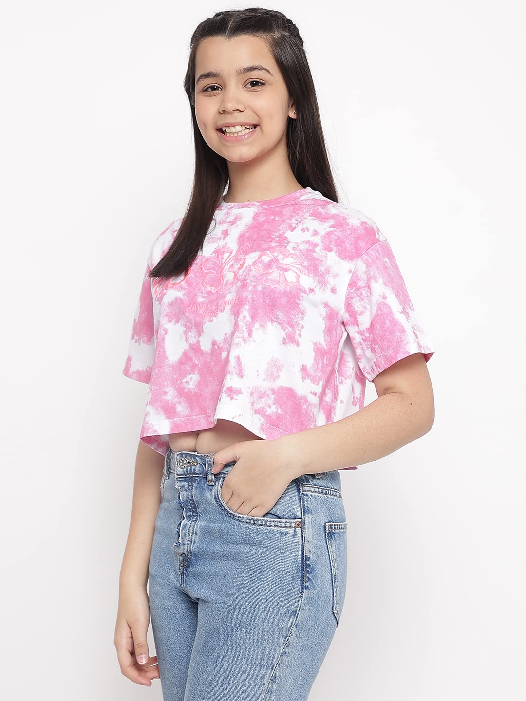 Li'l Tomatoes Girls' Printed Regular Fit T-Shirt - Cute Casual Cotton Top for School, Playdates & Everyday Wear