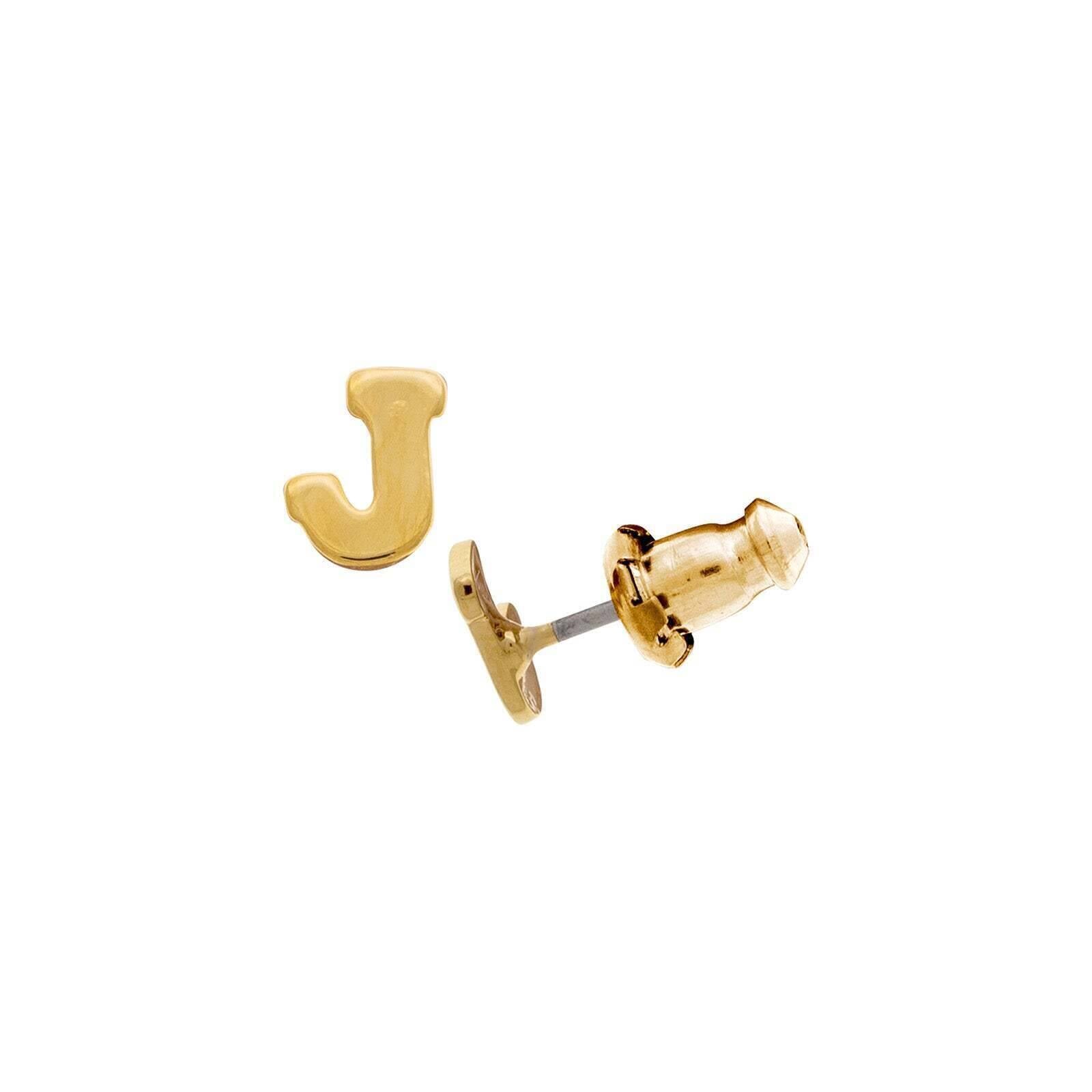 1928 Jewelry Gold Initial Button Earrings - Personalized Monogram Letter Earrings for Women, Dainty & Elegant Gold-Tone Studs - Perfect for Gifts, Everyday Wear & Special Occasions