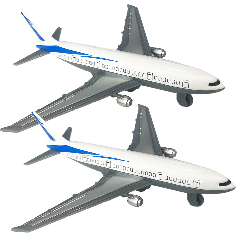 ArtCreativity Pullback Airplane Toys for Kids - Set of 2 Diecast 5 Inch Pull Back Planes, Fun Birthday Party Favors & Goodie Bag Fillers | Perfect Gift for Boys and Girls | Great for Indoor Play, Travel & STEM Learning