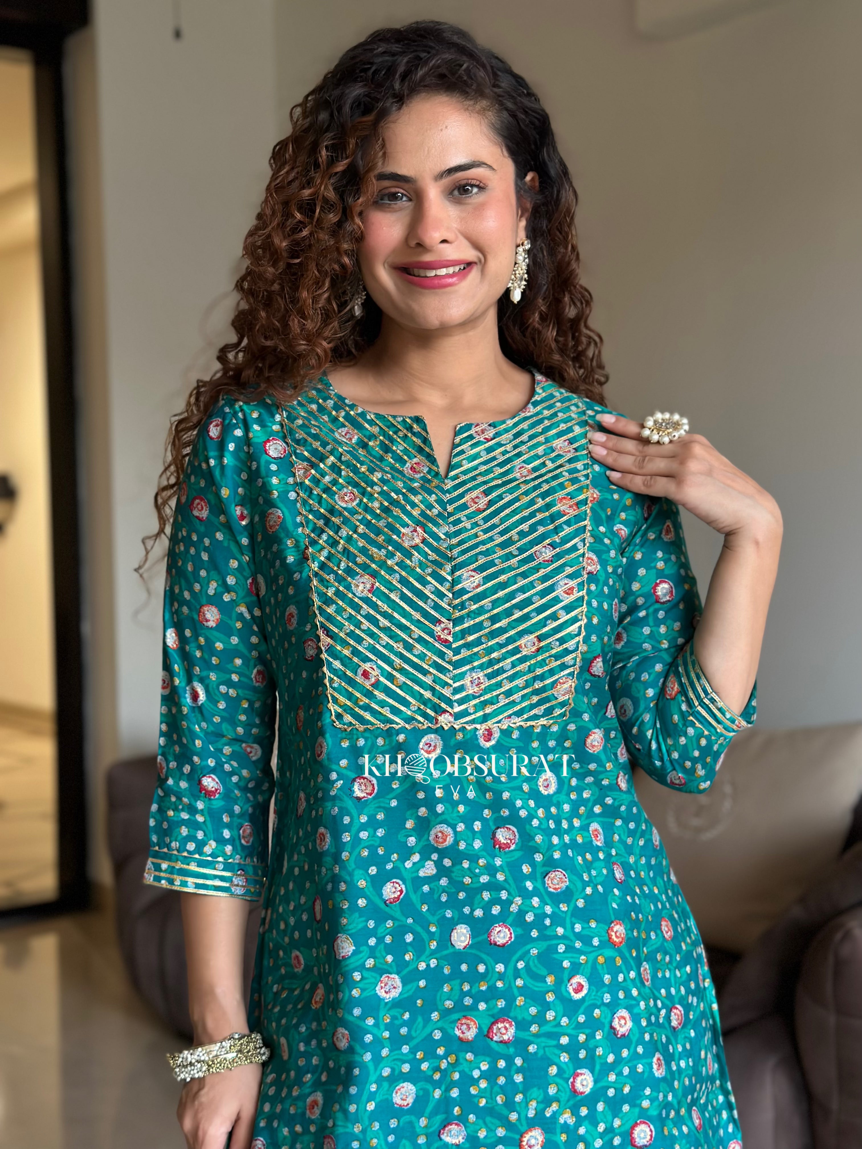 Stylish RiddhiSiddhi Green Festive Wear Coord Set for Women - Perfect for Diwali, Weddings & Special Occasions