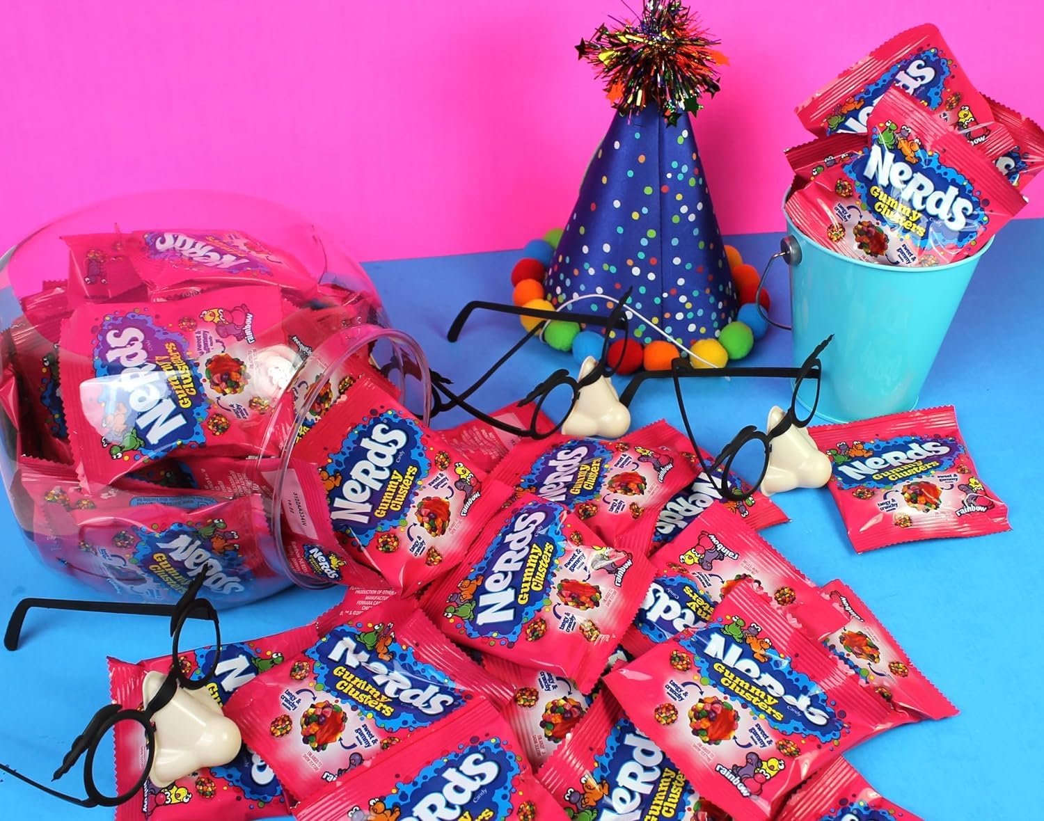 Nerds Gummy Cluster Candy - 1 LB Bulk Individually Wrapped Gummy Treats Coated in Nerds Candy - Perfect for Halloween, Parties, Movie Nights & Office Snacks