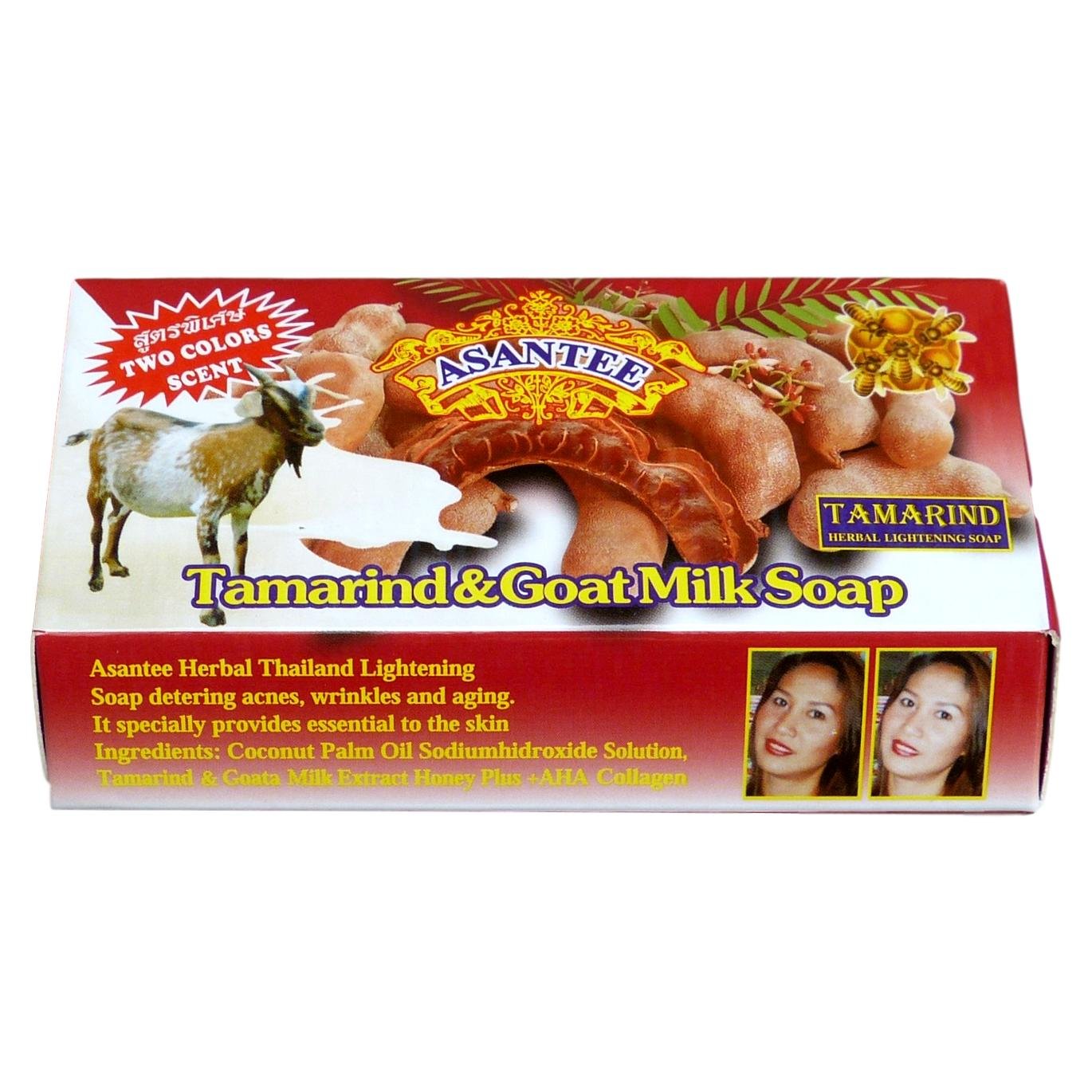 Asantee Tamarind & Goat Milk Whitening Soap with Honey 135g - Natural Skin Brightening, Exfoliating & Moisturizing Bar for Face & Body - Perfect for Glowing Skin & Dark Spot Reduction