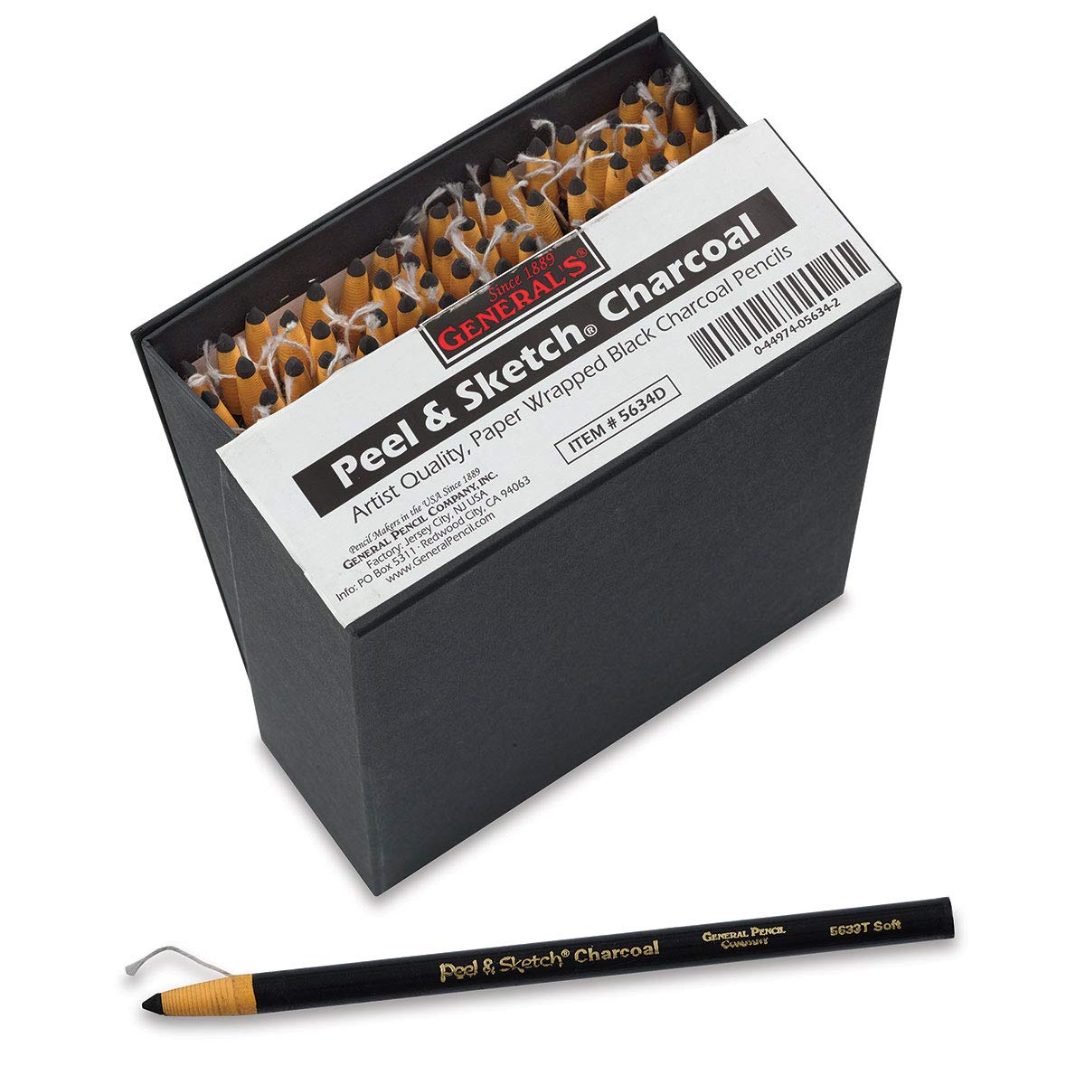 General's Peel and Sketch Charcoal Pencils - Class Pack of 72 for Art Students & Sketching | Perfect for Drawing, Shading & Art Projects in Classroom or Studio