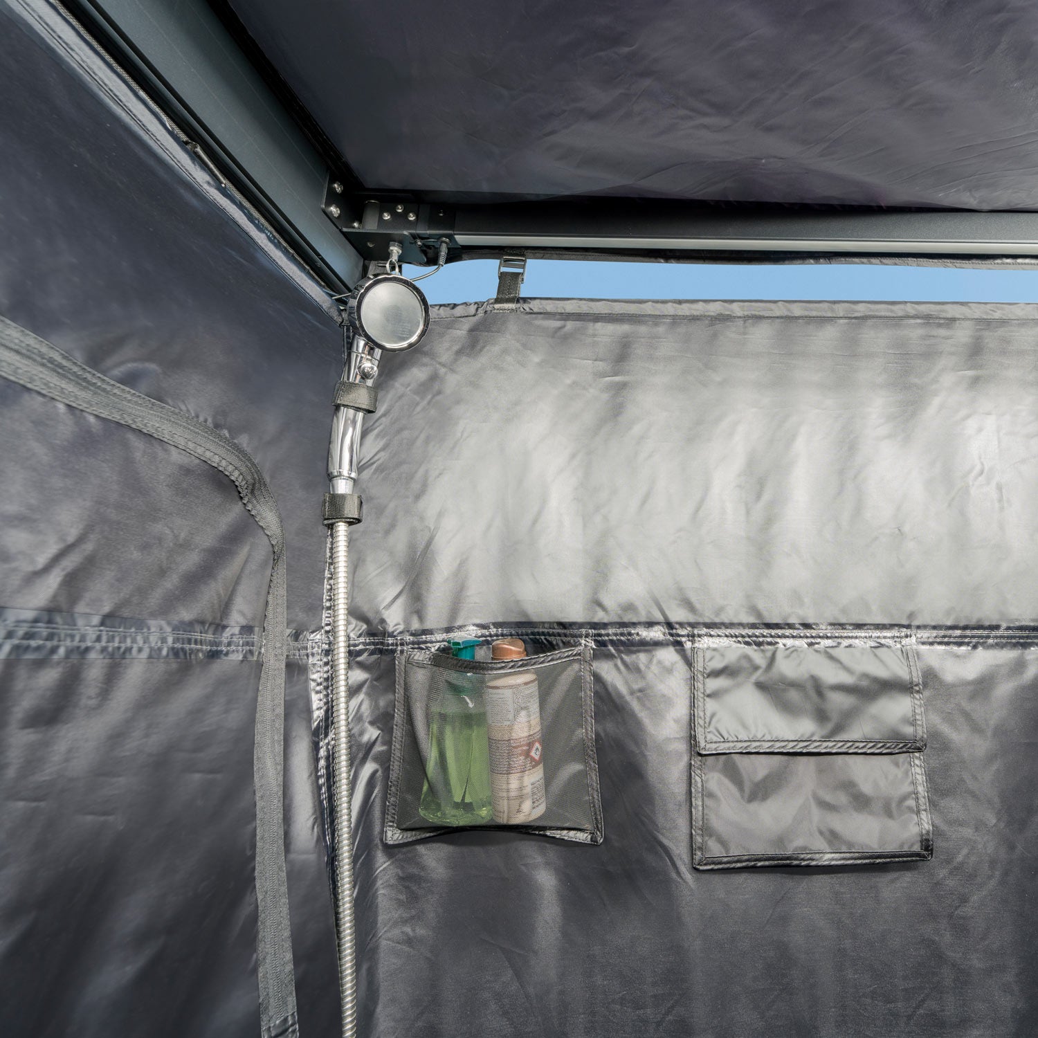 Portable Folding Shower Tent with Dual Color LED Lights - Perfect for Camping, Beach, Outdoor Bathing & Privacy Changing
