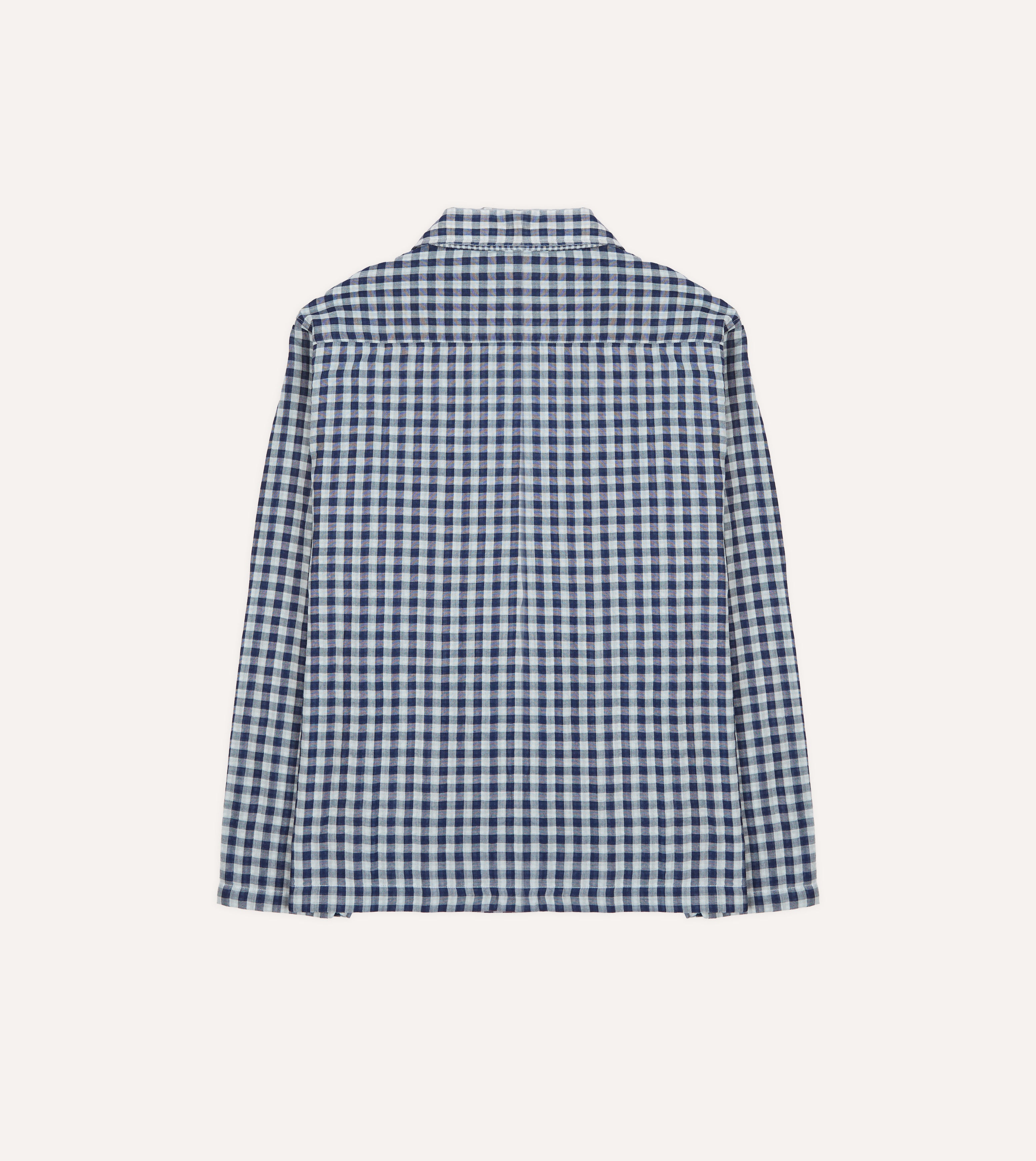 Navy Blue Gingham Cotton Reversible Smock Top - Women's Stylish & Comfortable Kitchen Apron for Cooking, Baking & Gardening