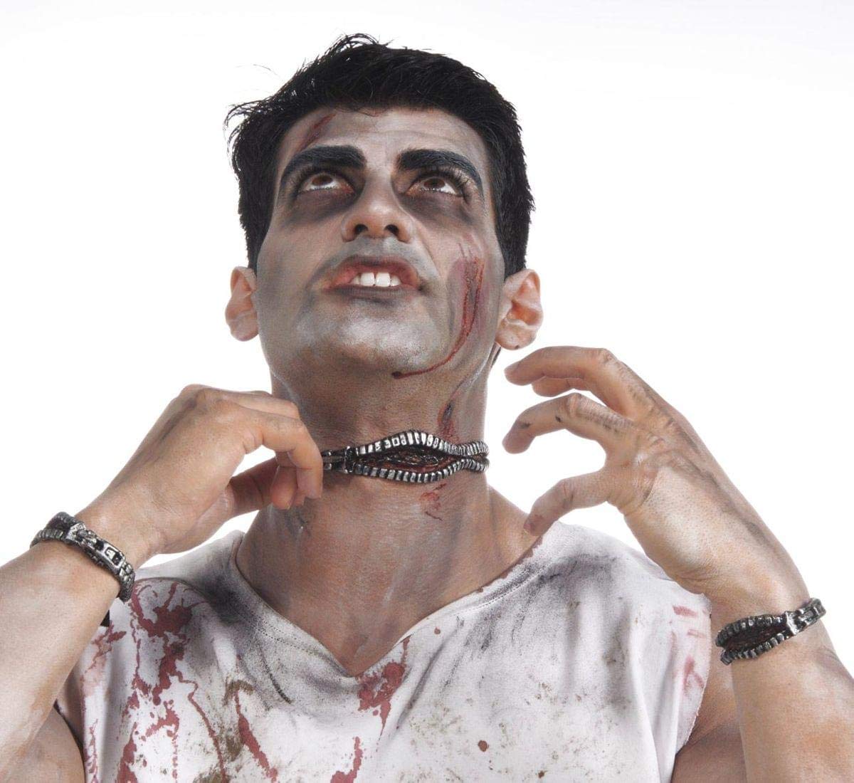 Rubie's Costume Co Men's Zombie Shop Zipper Kit - Halloween Horror Makeup & Costume Accessories for Cosplay, Haunted House, and Themed Parties